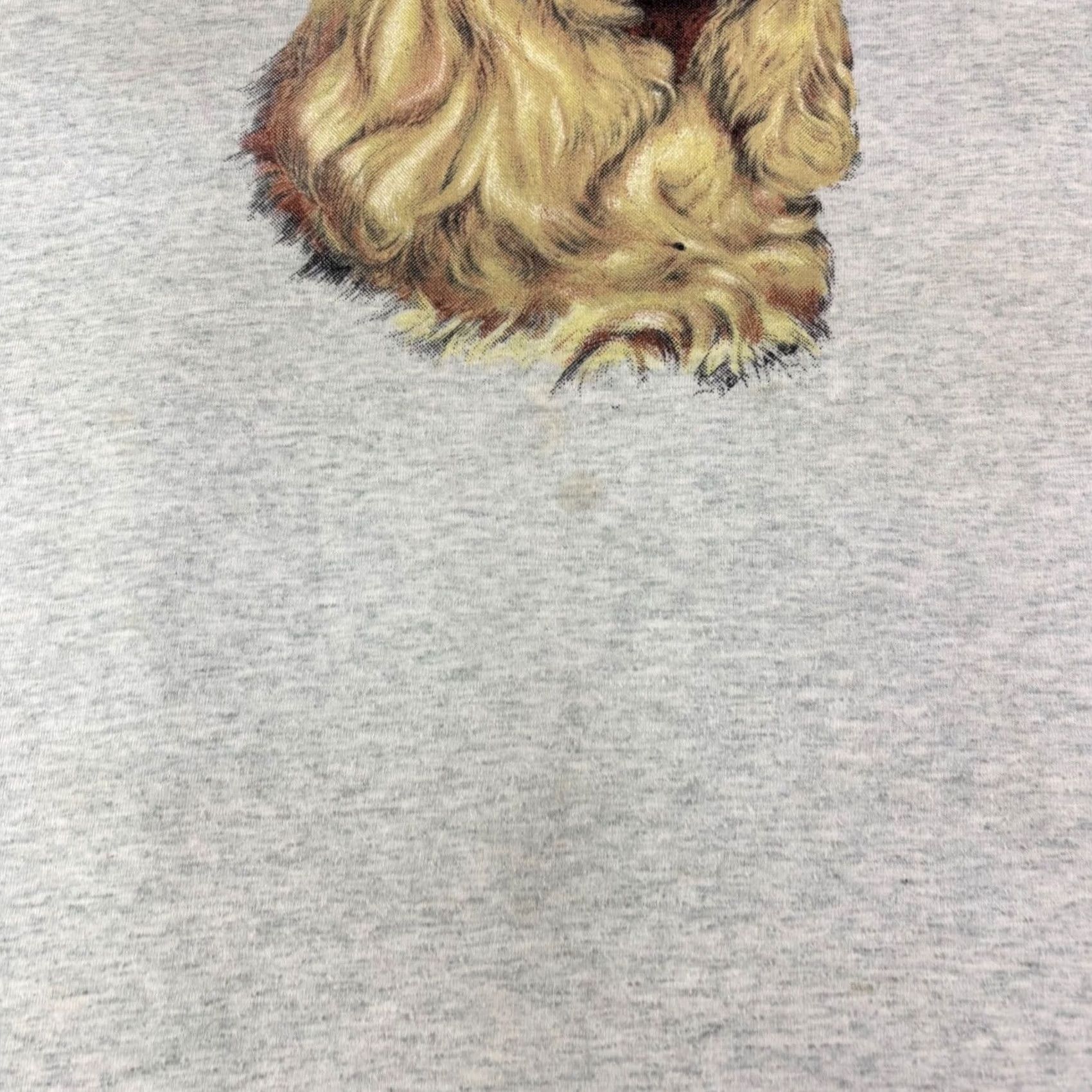 Fruit Of The Loom VINTAGE Fruit of the Loom Cocker Spaniel Graphic T Shirt XL Gray Dog Paw Print Unisex Adults Crew Neck Short Sleeve Retro Animal Print Size US XL / EU 56 / 4 - 6 Thumbnail