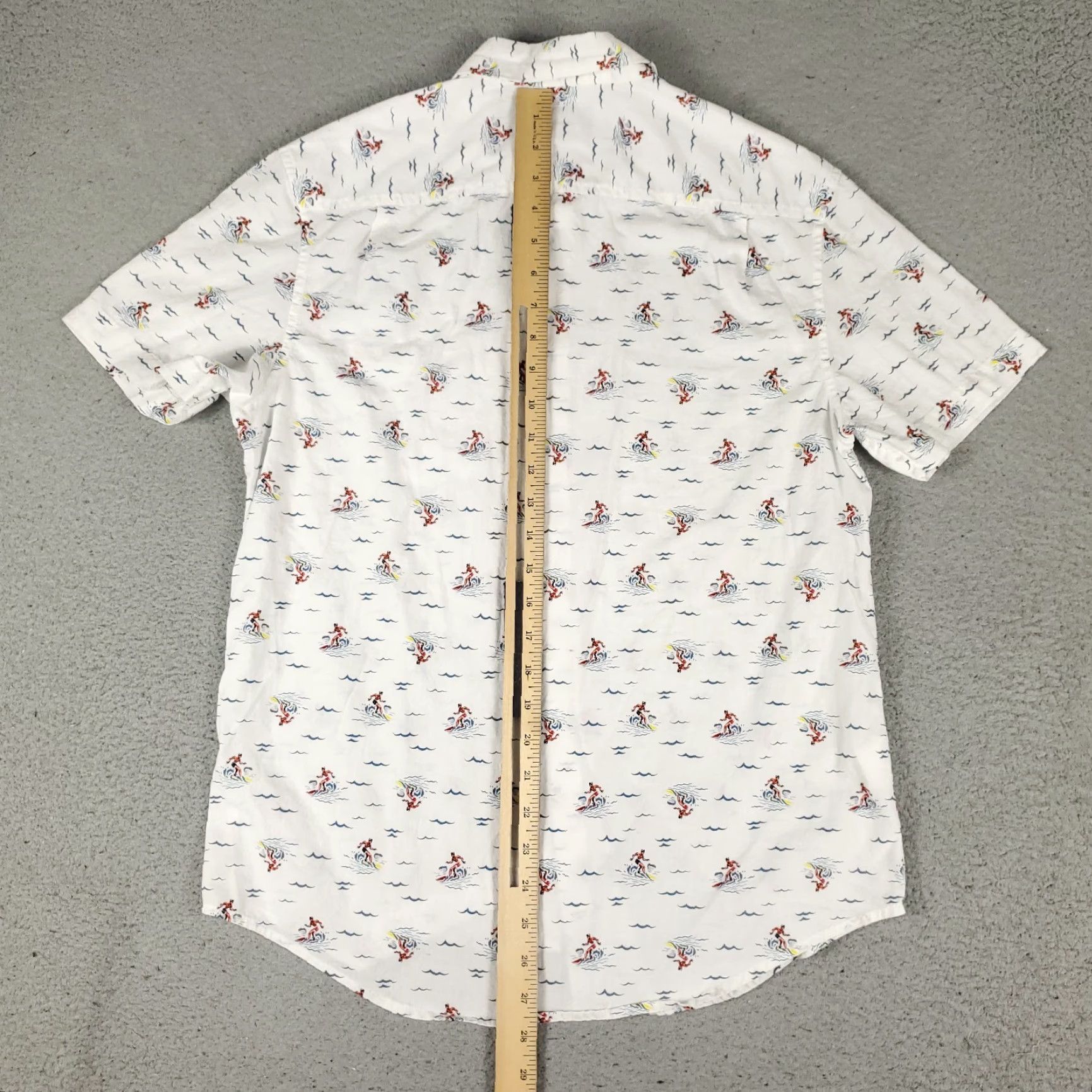 Original Penguin Penguin Shirt Mens Size Medium White Blue Surfiing Button Up Short Sleeve Shirt Size US M / EU 48-50 / 2 - 3 Thumbnail