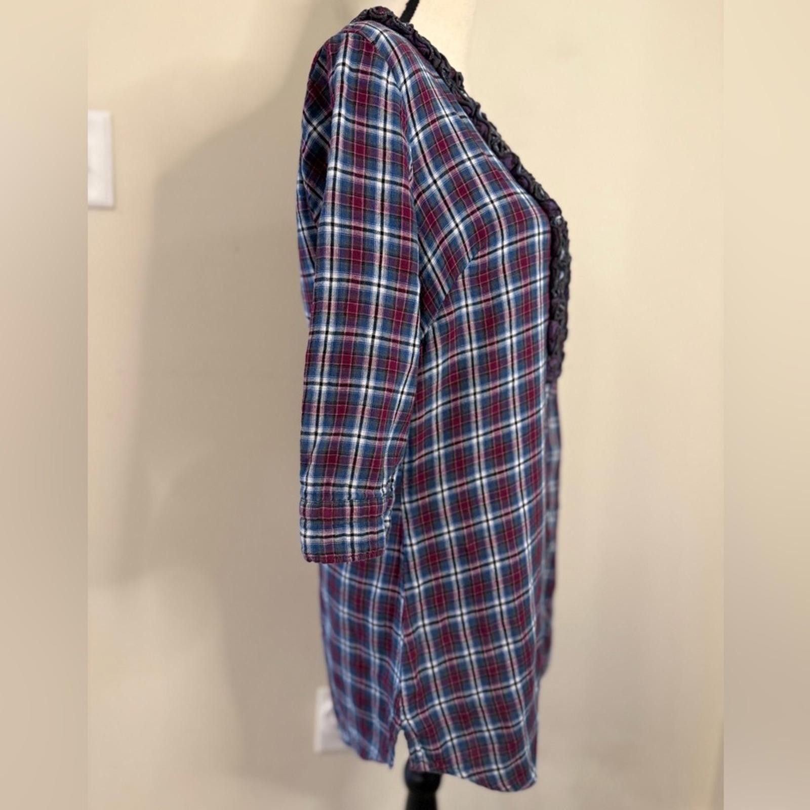 Converse Converse One Star fleece plaid ruffled tunic top SZ M Size M / US 6-8 / IT 42-44 - 2 Thumbnail