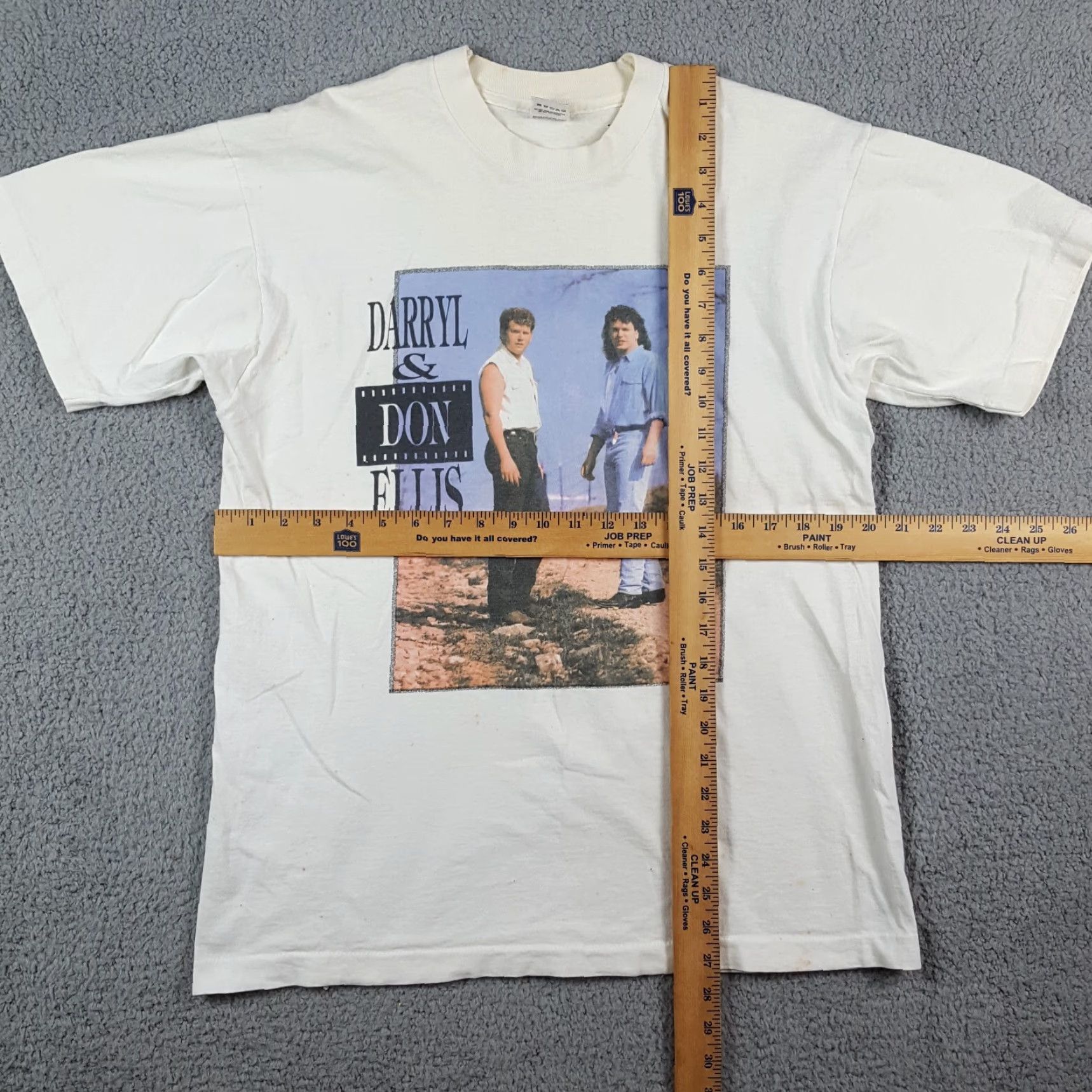 Fruit Of The Loom VINTAGE Fruit of the Loom Darryl & Don Ellis Country Music Tour T-Shirt Men's Large White 90s Retro Band Size US L / EU 52-54 / 3 - 7 Thumbnail