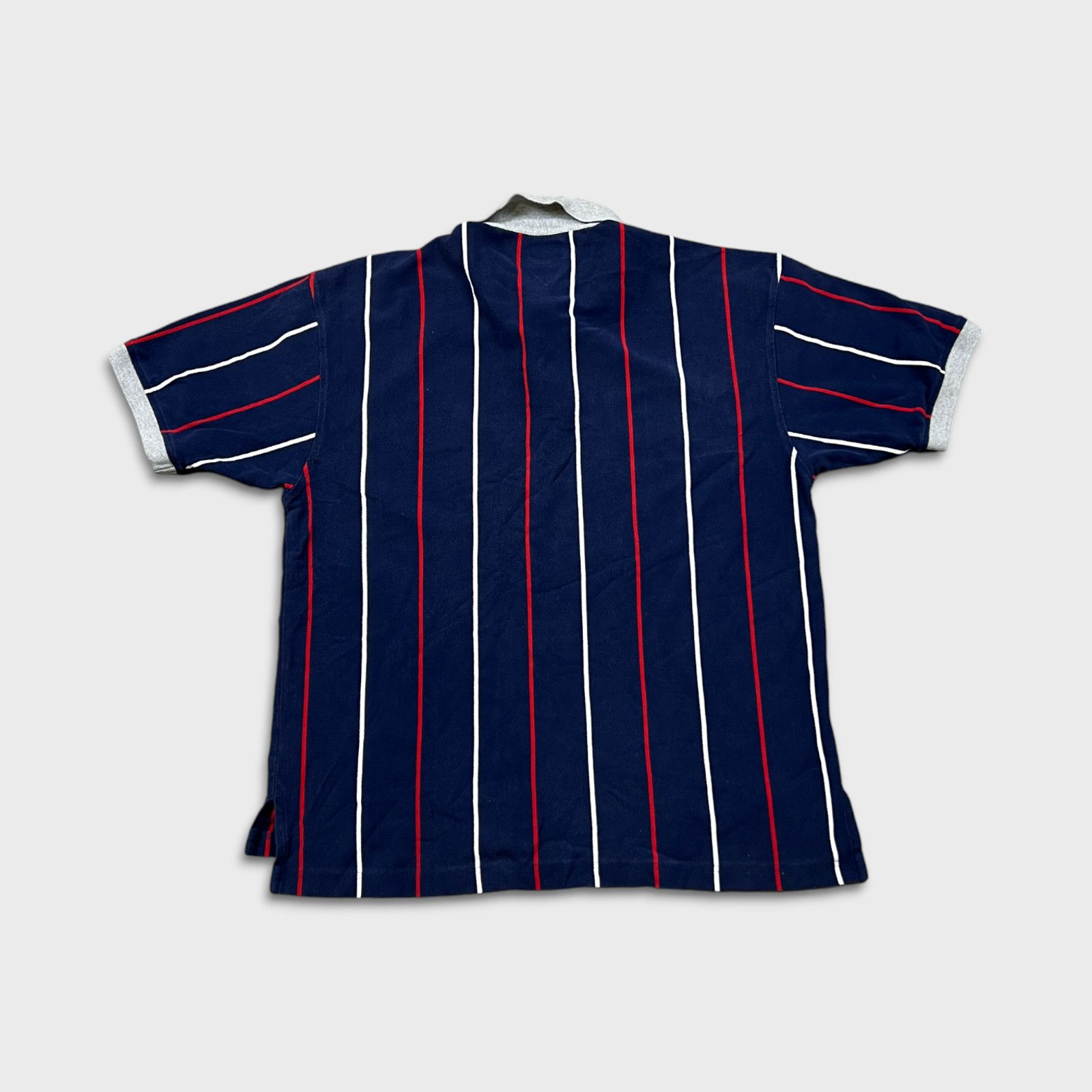 Tommy Hilfiger × Vintage VTG 90s Tommy Hilfiger Shirt XL Pinstripe Tommy Flag Polo Size US XL / EU 56 / 4 - 3 Thumbnail