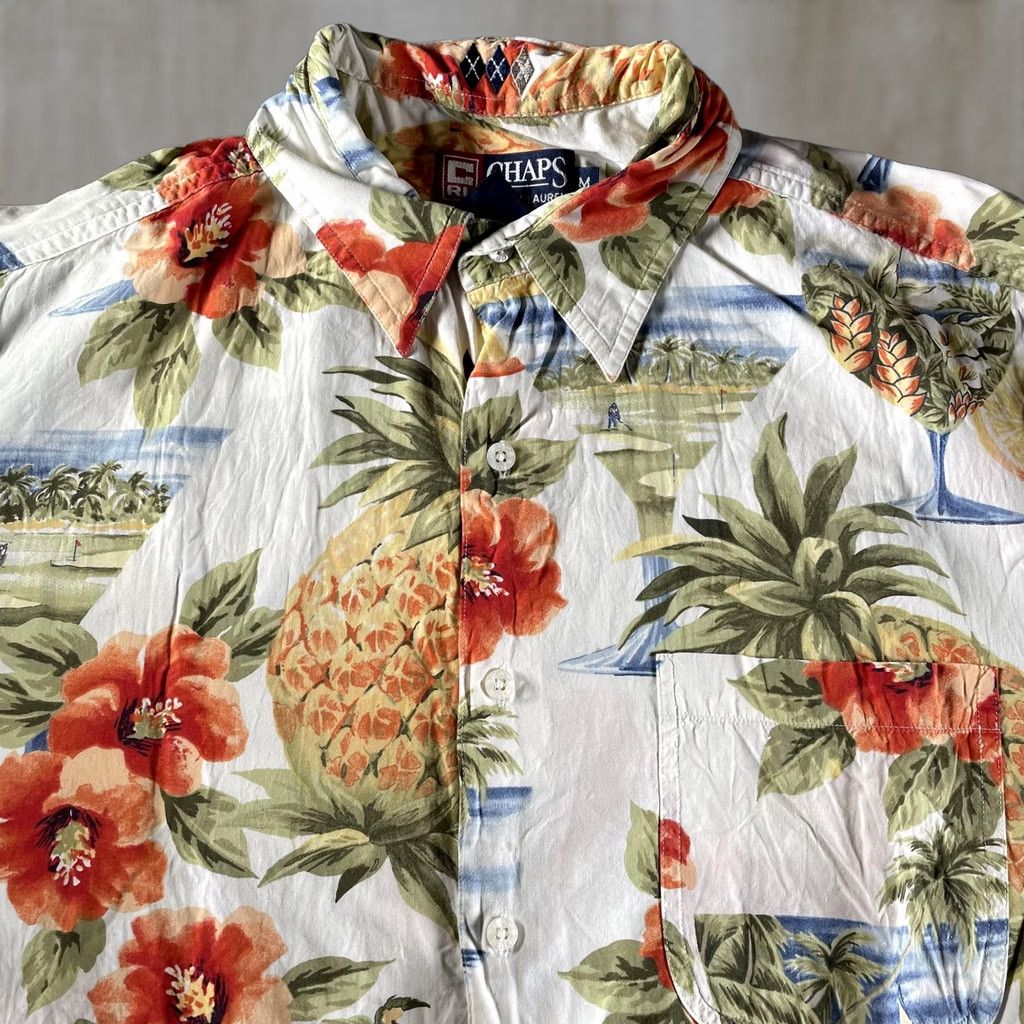 Chaps VINTAGE Chaps Ralph Lauren Shirt Mens Medium Hawaiian Pineapple Golf Print Short Sleeve Size US M / EU 48-50 / 2 - 1 Thumbnail