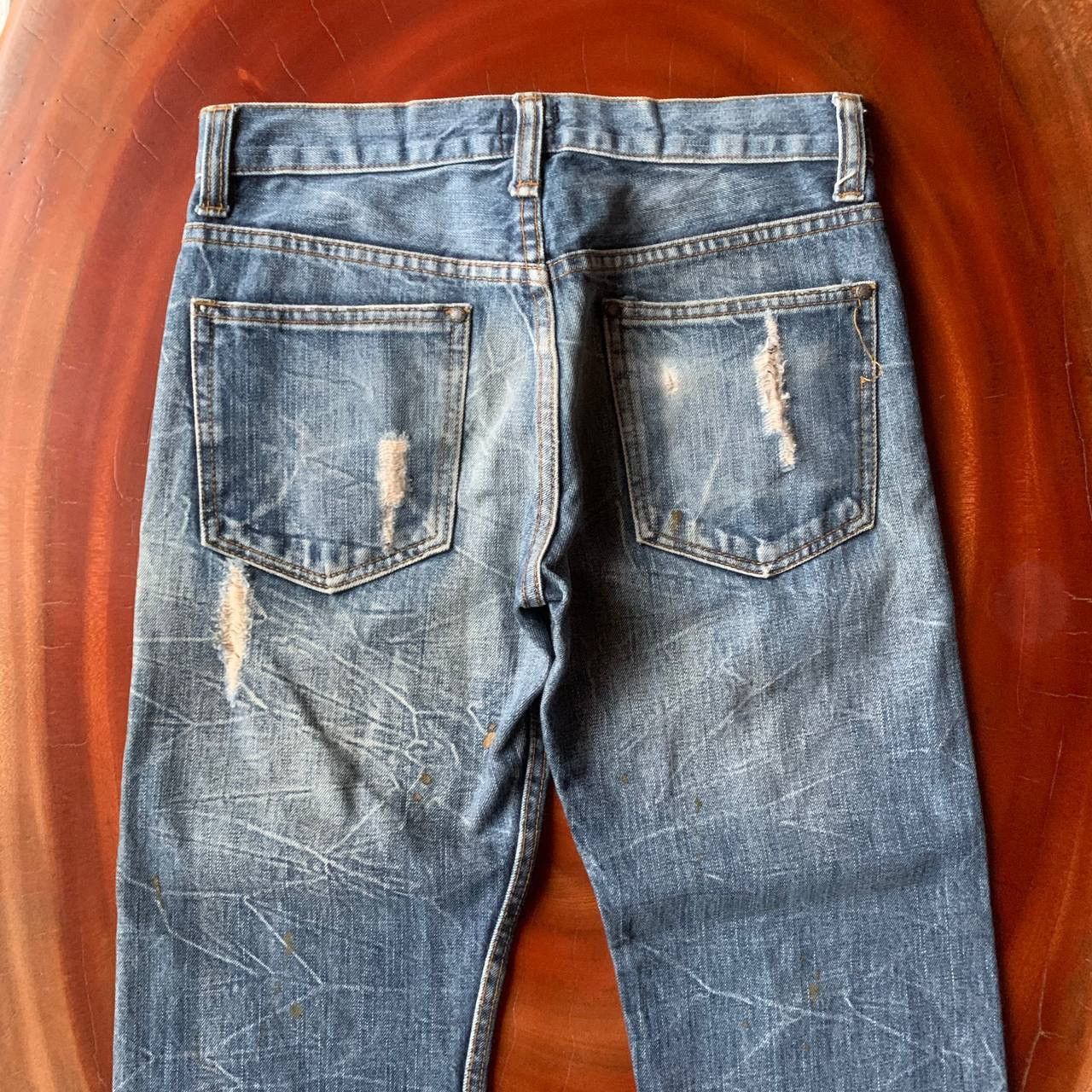 Japanese Brand Distressed Legend Of Glamour LOG Blue Denim Jeans Pants Y2K Size US 31 - 4 Thumbnail