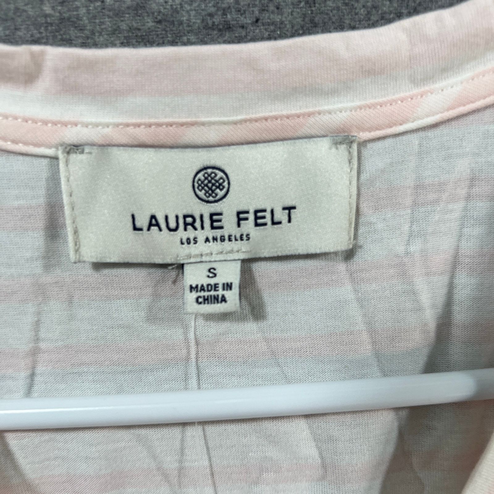 Other Laurie Felt Contrast Stripe V-Neck Tee Soft Pink, Small Size S / US 4 / IT 40 - 3 Thumbnail