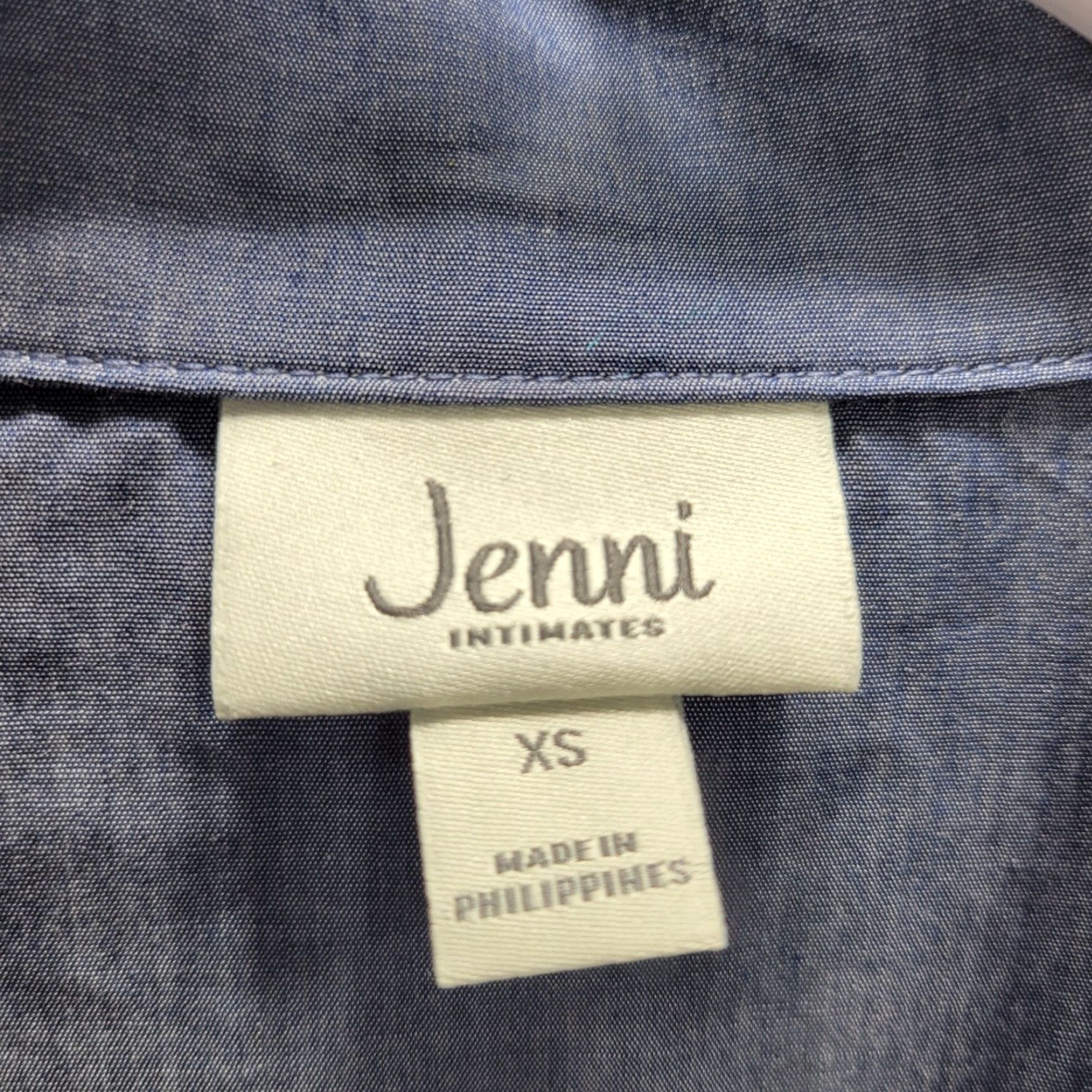 Vintage Jenni Womens Sleep 2 Pc Set Short Sleeve Top Shorts XS Blue Chambray Pajama Set World Size XS / US 0-2 / IT 36-38 - 5 Thumbnail