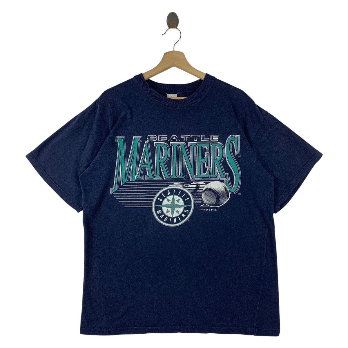 NBA × Vintage Vintage 90s SEATTLE MARINERS big spellout printed tee Size US L / EU 52-54 / 3 - 1 Thumbnail