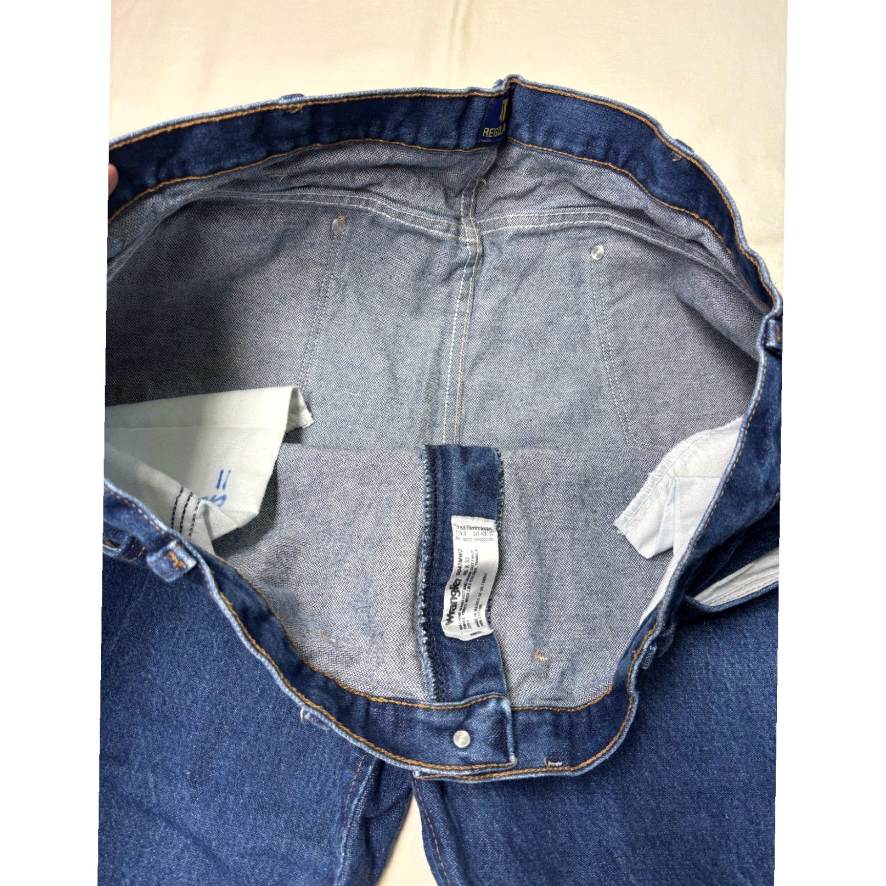 Wrangler Wrangler Jeans 0047MWZ Dark Wash Denim Regular Fit 44x31 Men Bootcut 5-Pocket Cowboy Cut Brown Blue Regular Mens Jeans Size US 44 / EU 60 - 4 Thumbnail