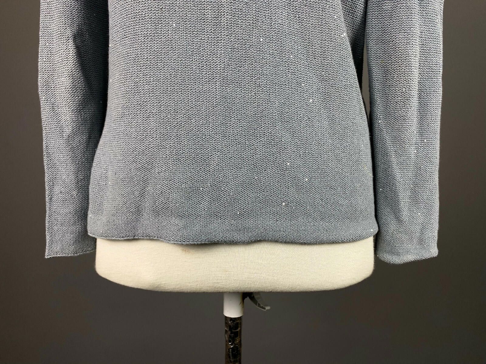 Designer Ladies Fabiana Filippi Blue Linen Knited Sweater Size 46/L Size M / US 6-8 / IT 42-44 - 7 Thumbnail