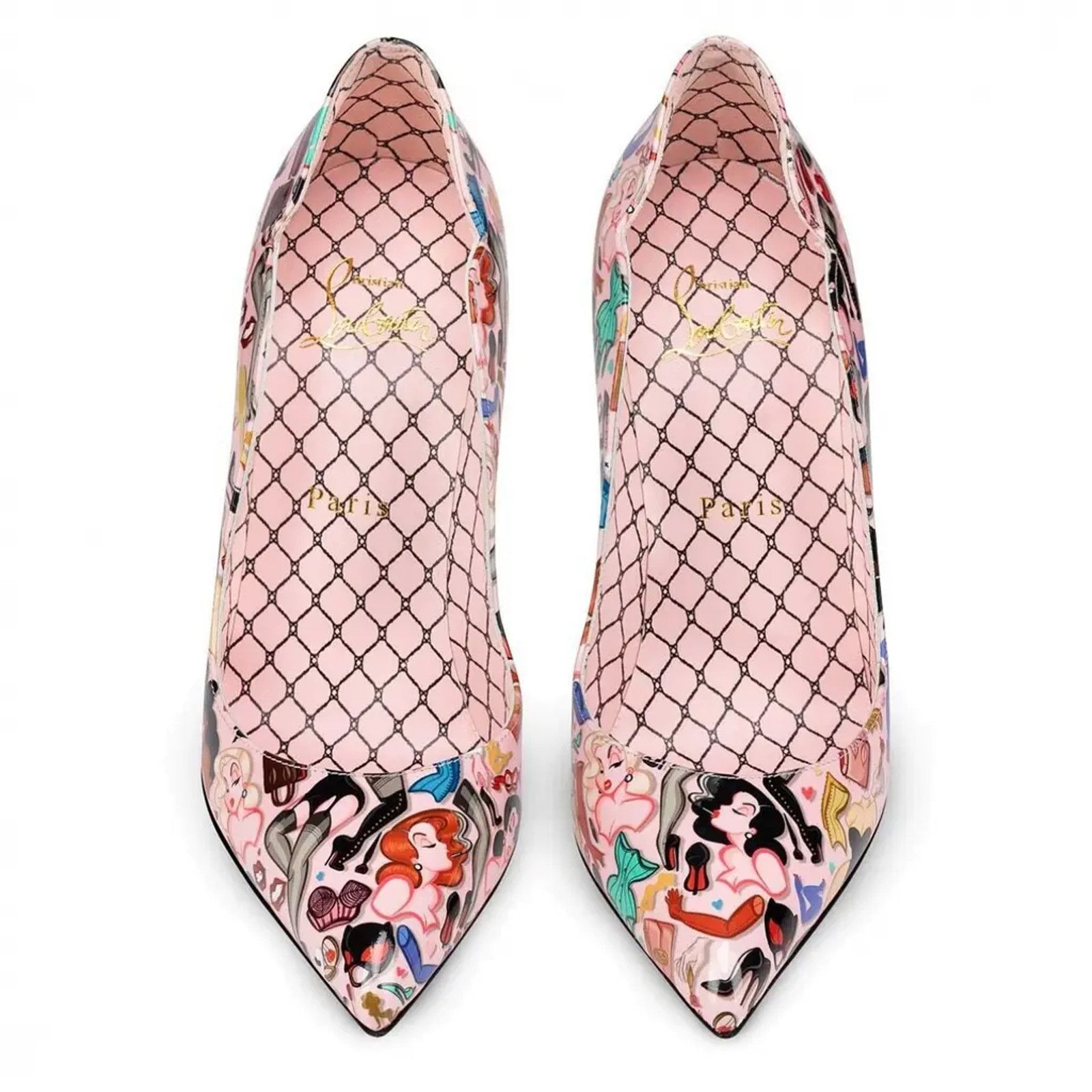 Christian Louboutin Hot Chick 100 Pink Patent Leather Bored Red Heel Pump 40 Size US 10 / IT 40 - 6 Thumbnail