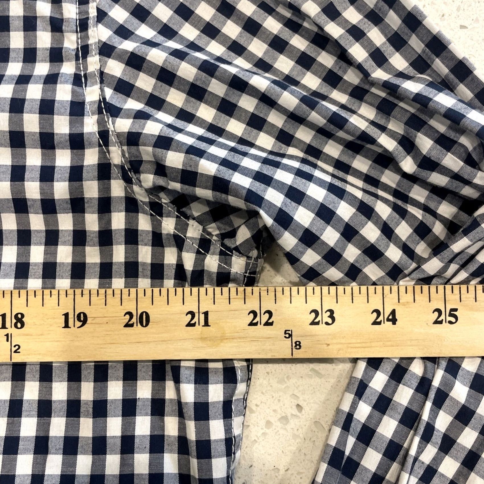 Native Native Code Mens Dress Shirt Navy White Plaid Long Sleeve Button Up Large Size 42R - 3 Thumbnail