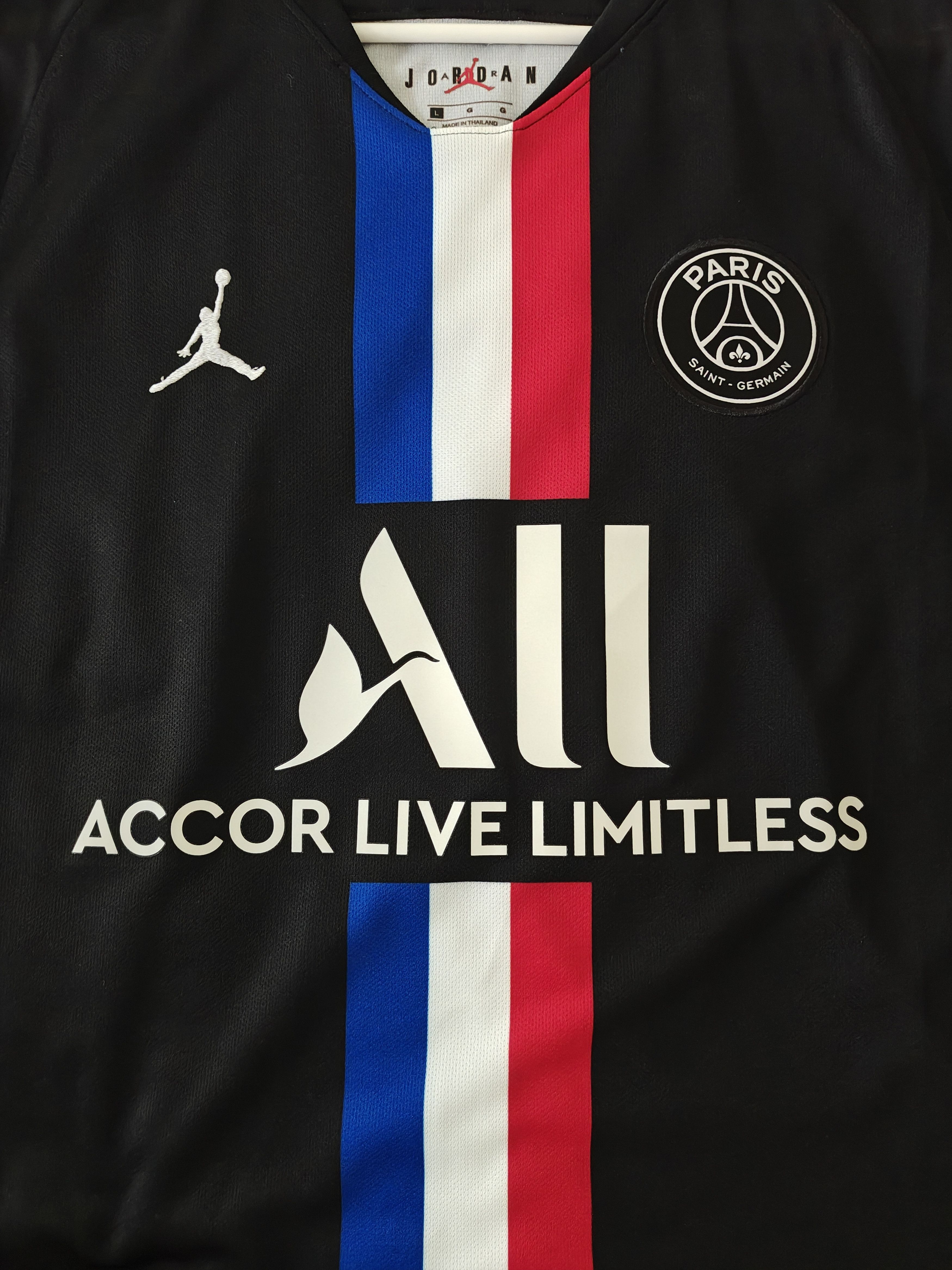 Jordan Brand × Nike Men's Paris Saint Germain Black Jersey Size L Football Size US L / EU 52-54 / 3 - 4 Thumbnail
