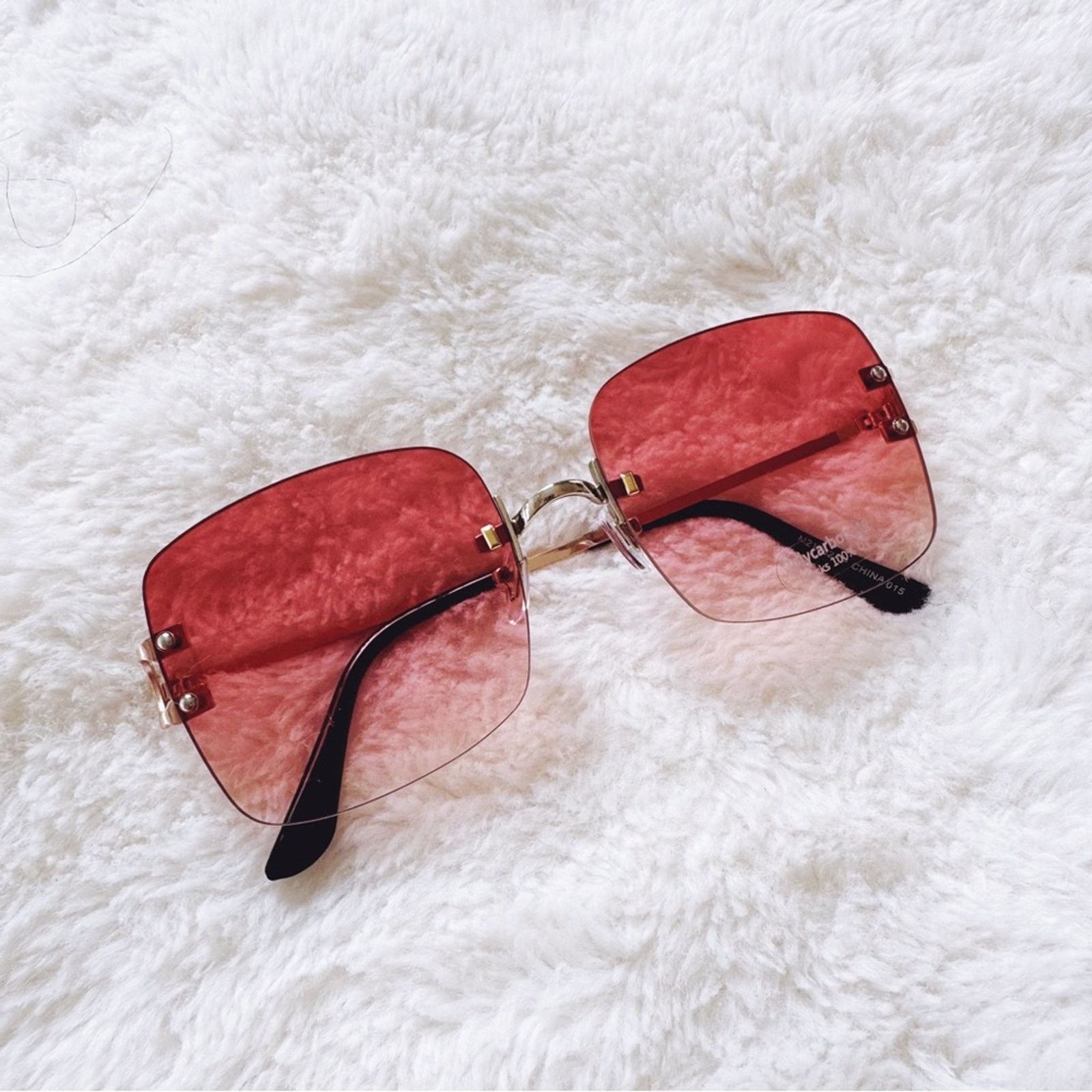 Other Laurel Clear Orange Rimless Sleek Sunglasses Size ONE SIZE - 3 Thumbnail