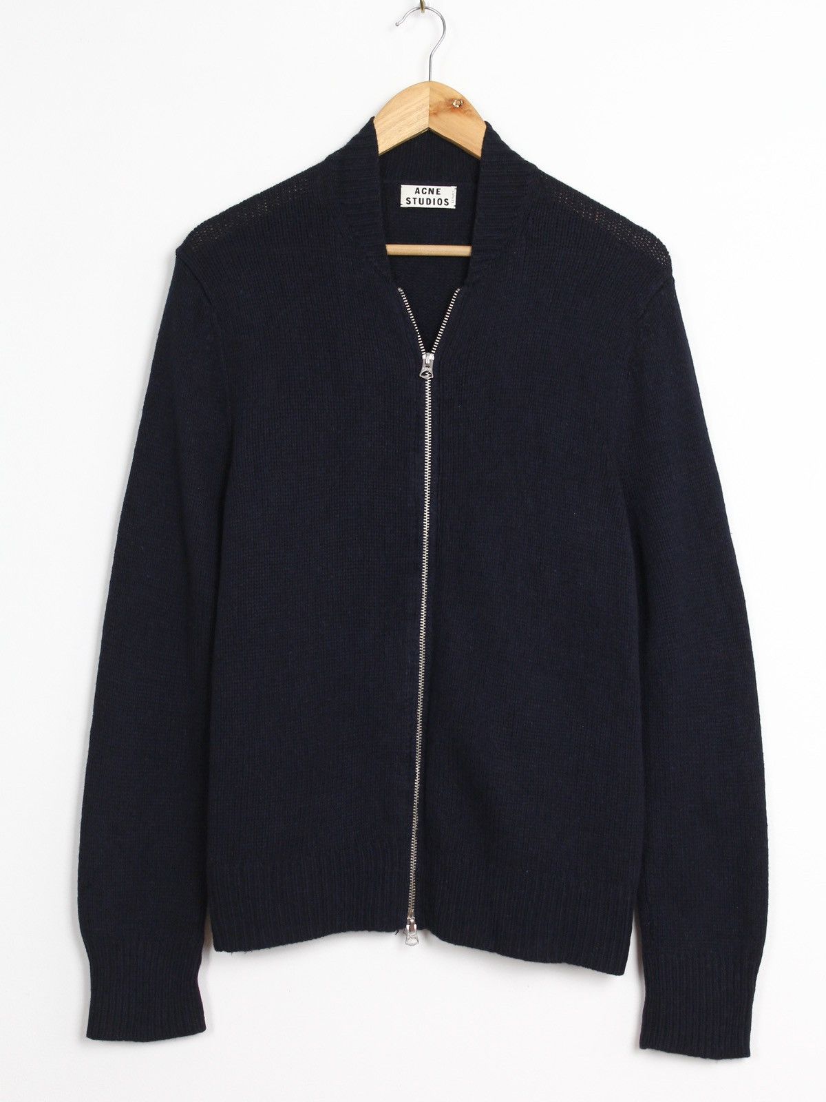 Acne Studios Acne Studios Chest Full Zip Navy Knit Sweater Size US S / EU 44-46 / 1 - 1 Thumbnail