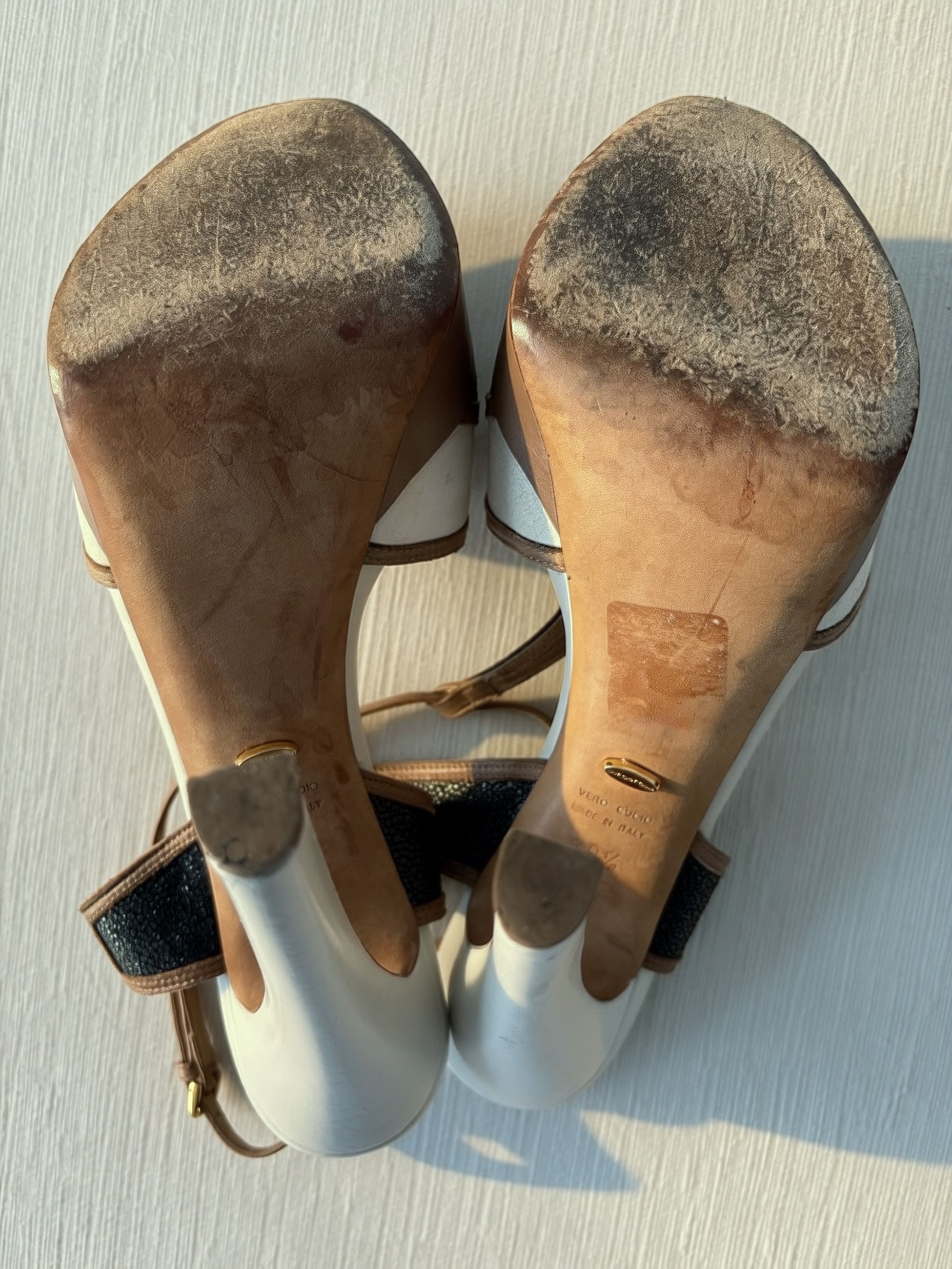 Sergio Rossi Sergio Rossi Leather & Suede Cage Platform Heels Size 39.5 Size US 9.5 / IT 39.5 - 8 Thumbnail