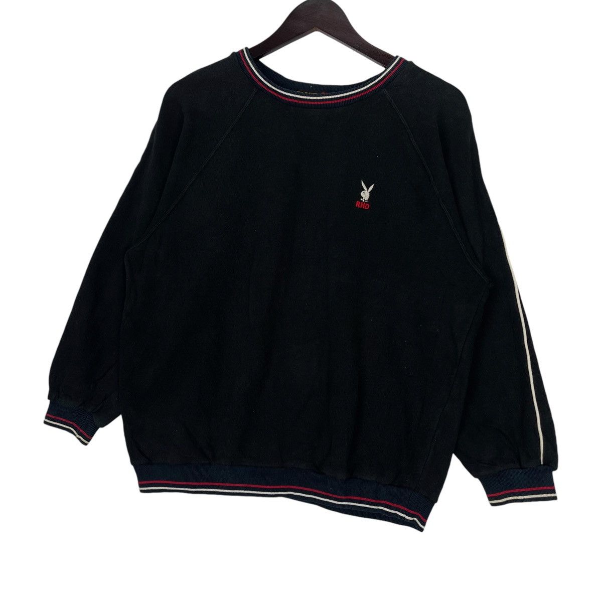 Playboy × Vintage Vintage Playboy Crewneck Sweatshirt Black Sweater Pullover Size US M / EU 48-50 / 2 - 2 Thumbnail
