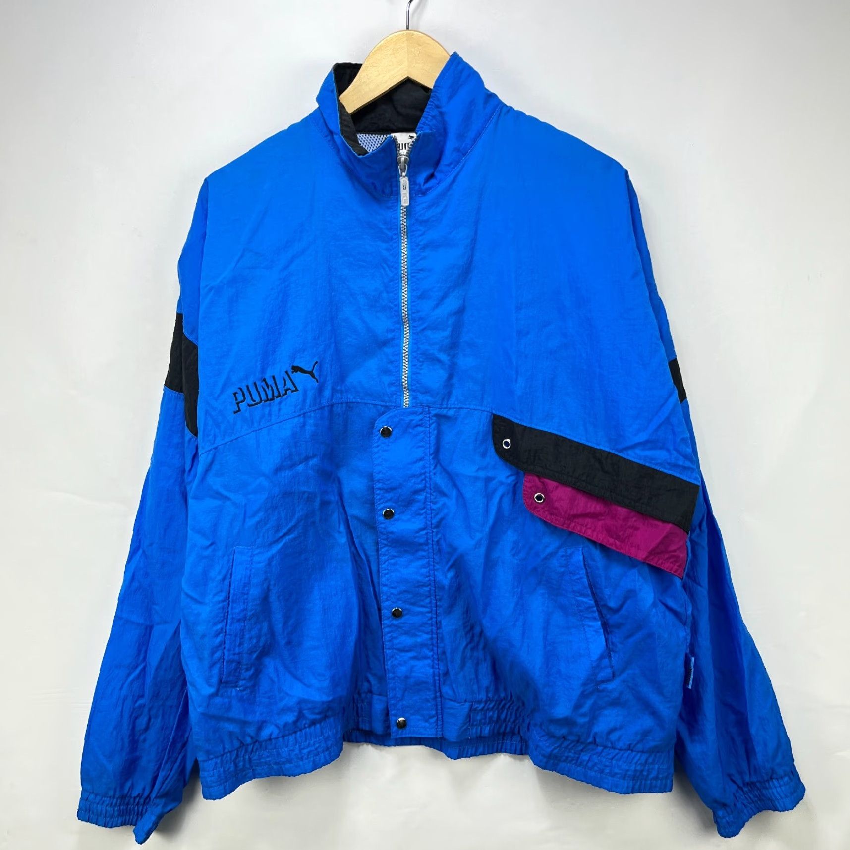 Puma VINTAGE Puma Windbreaker Track Jacket Large Mens Blue 90s Size US 33 - 2 Thumbnail