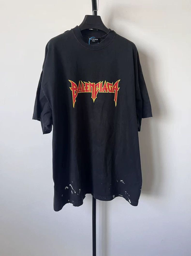 Balenciaga Balenciaga Solid Logo Print Jersey Short Sleeve Tee Size US M / EU 48-50 / 2 - 1 Thumbnail