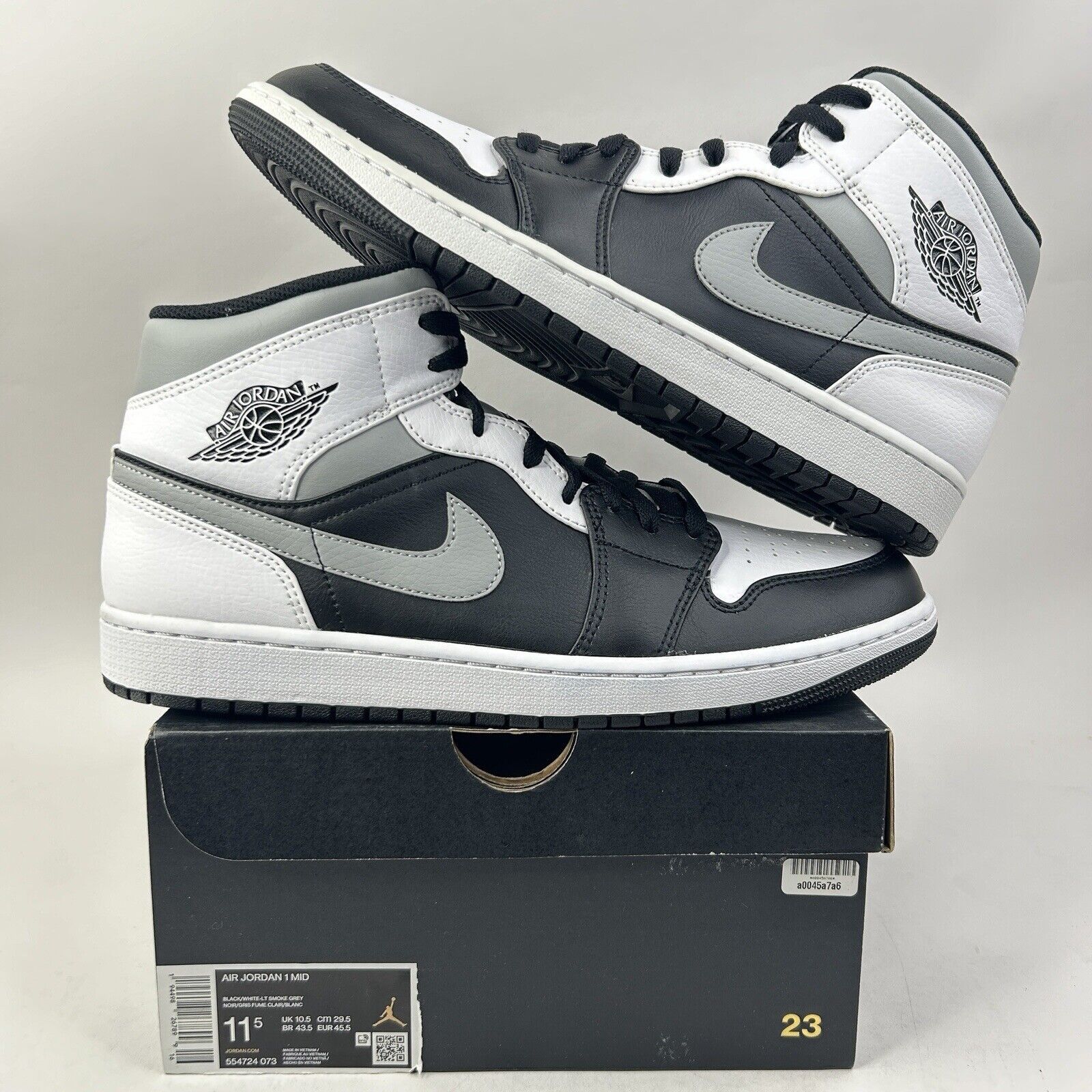 Nike Nike Air Jordan 1 Mid Retro “White Shadow/Light Smoke Grey” Size US 11.5 / EU 44-45 - 1 Thumbnail