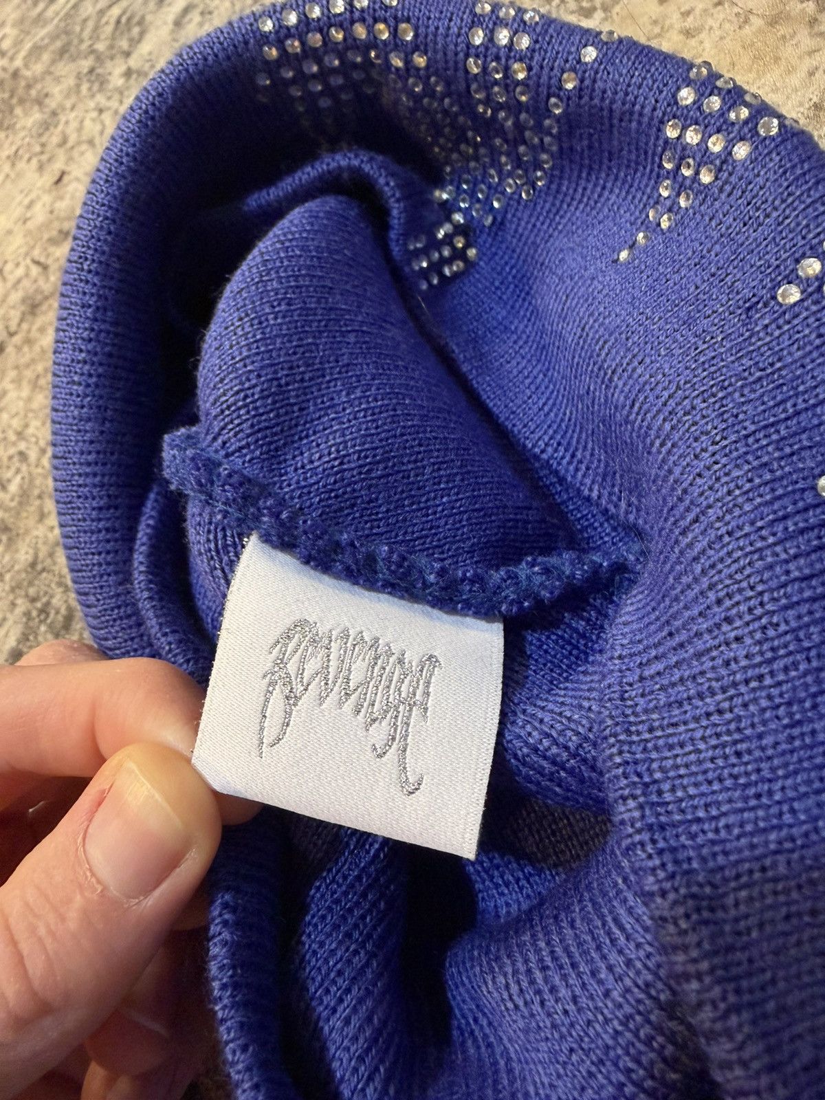 Revenge Revenge rhinestone beanie blue Size ONE SIZE - 4 Thumbnail