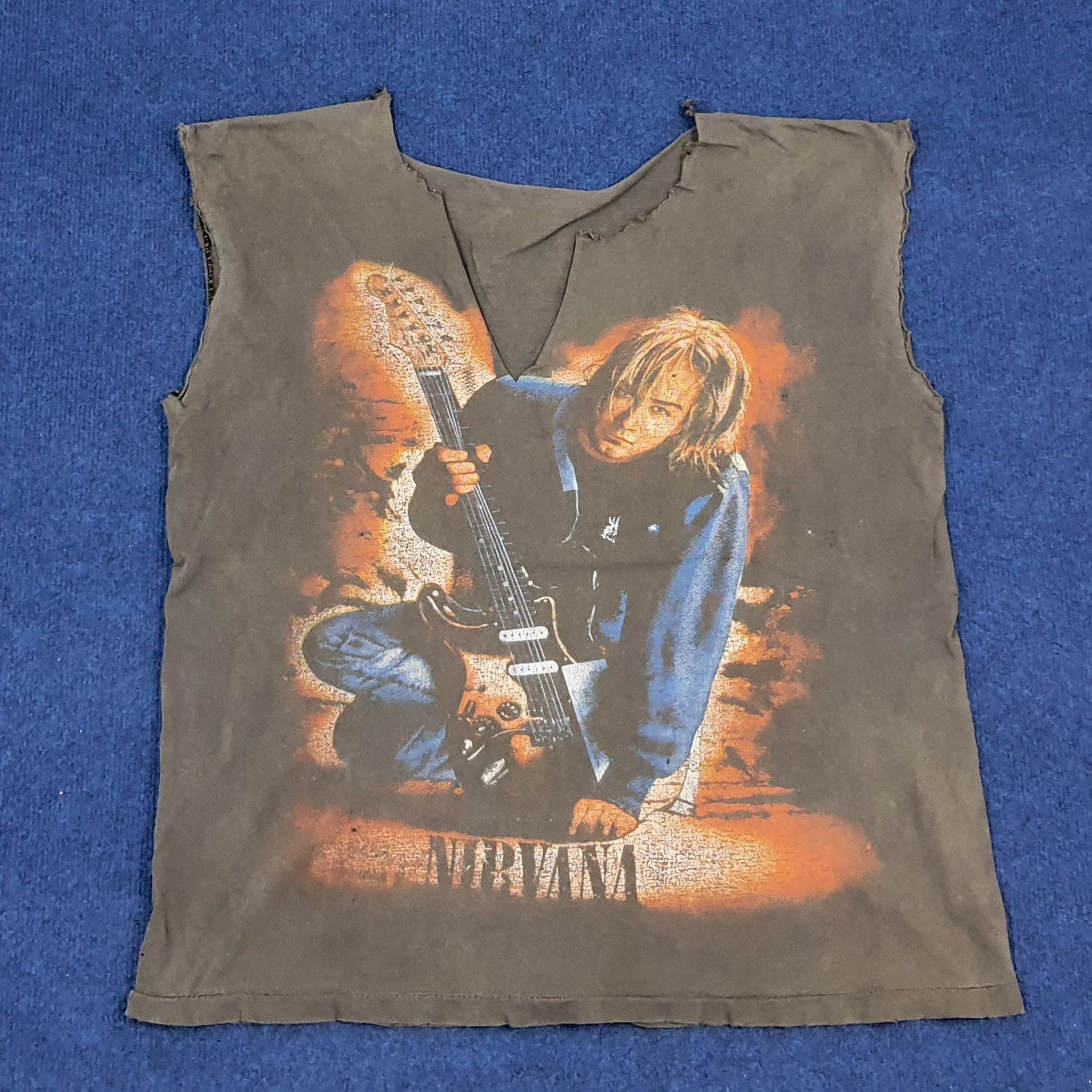 Band Tees × Vintage Vintage NIRVANA Kurt Cobain Rock Band Sleeveless Tshirt Size US L / EU 52-54 / 3 - 1 Thumbnail