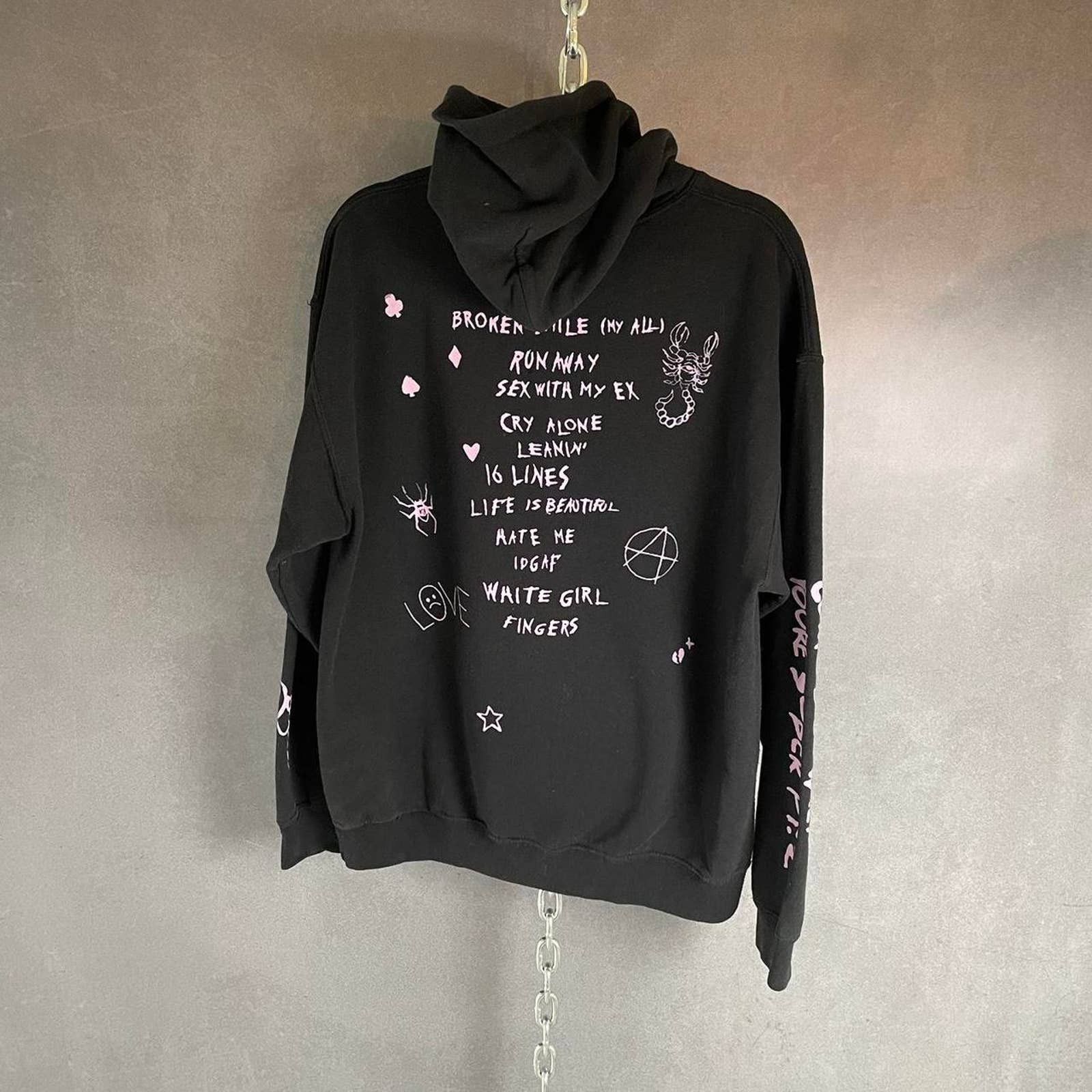 Band Tees × G59 Records Lil peep black hoodie. RIP peep Size L Size US L / EU 52-54 / 3 - 2 Thumbnail