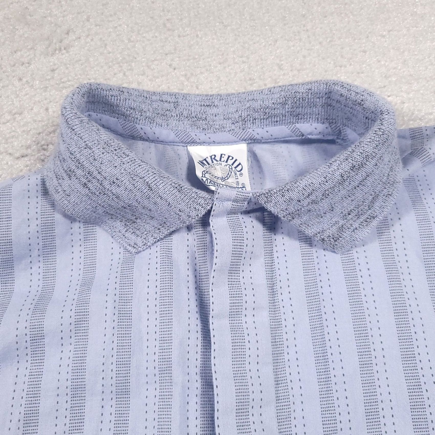Vintage VINTAGE Manhattan Dress Shirt Light Blue Stripe Button Up Shirt Mens M USA Short Sleeve, Cotton, Regular Fit, Collared, Spread Collar, Button Closure Size US M / EU 48-50 / 2 - 4 Thumbnail