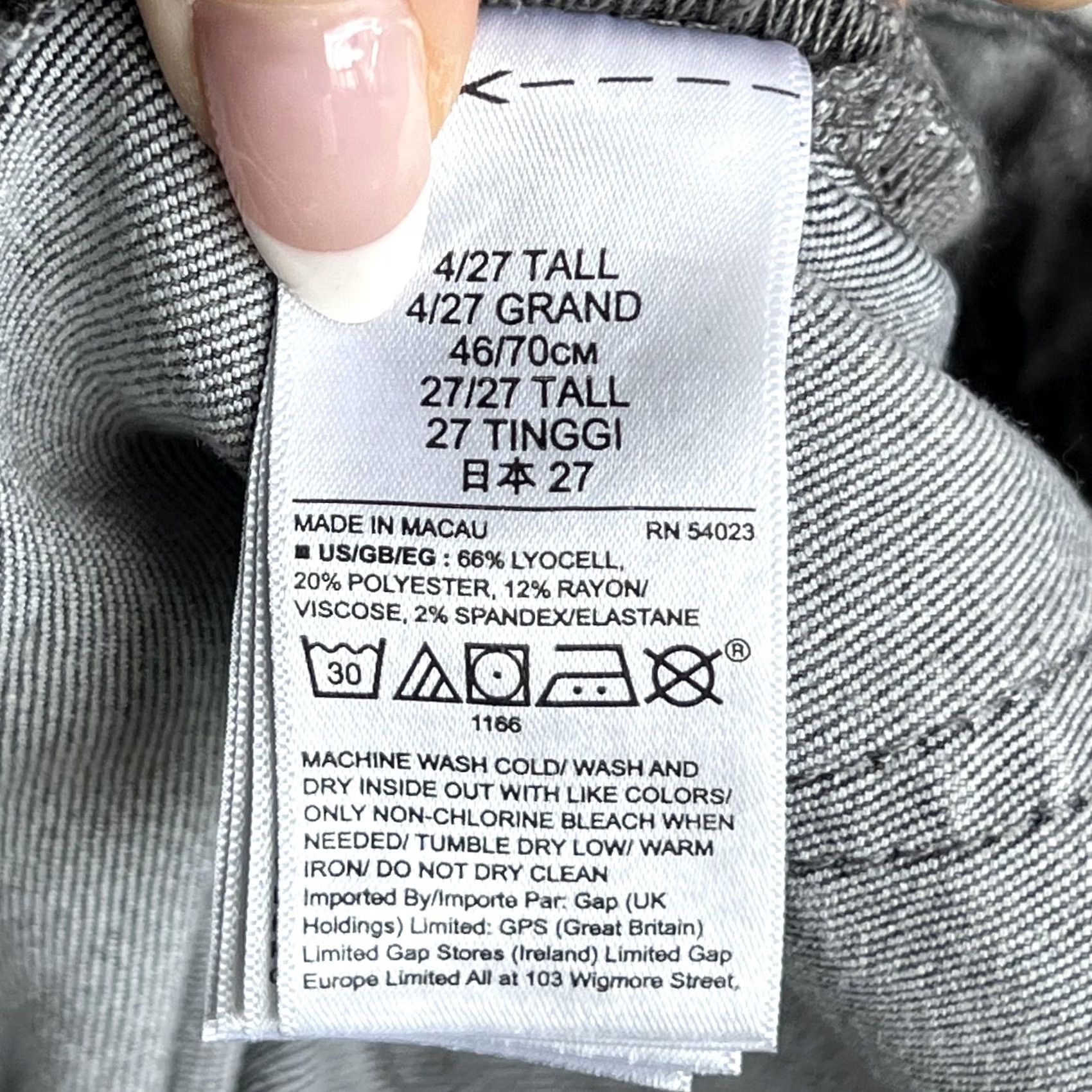 Gap VINTAGE Gap True Skinny Jeans Womens 4/27 Tall Gray Mid Rise Stretch Denim Light Wash Size 27" / US 4 / IT 40 - 6 Thumbnail