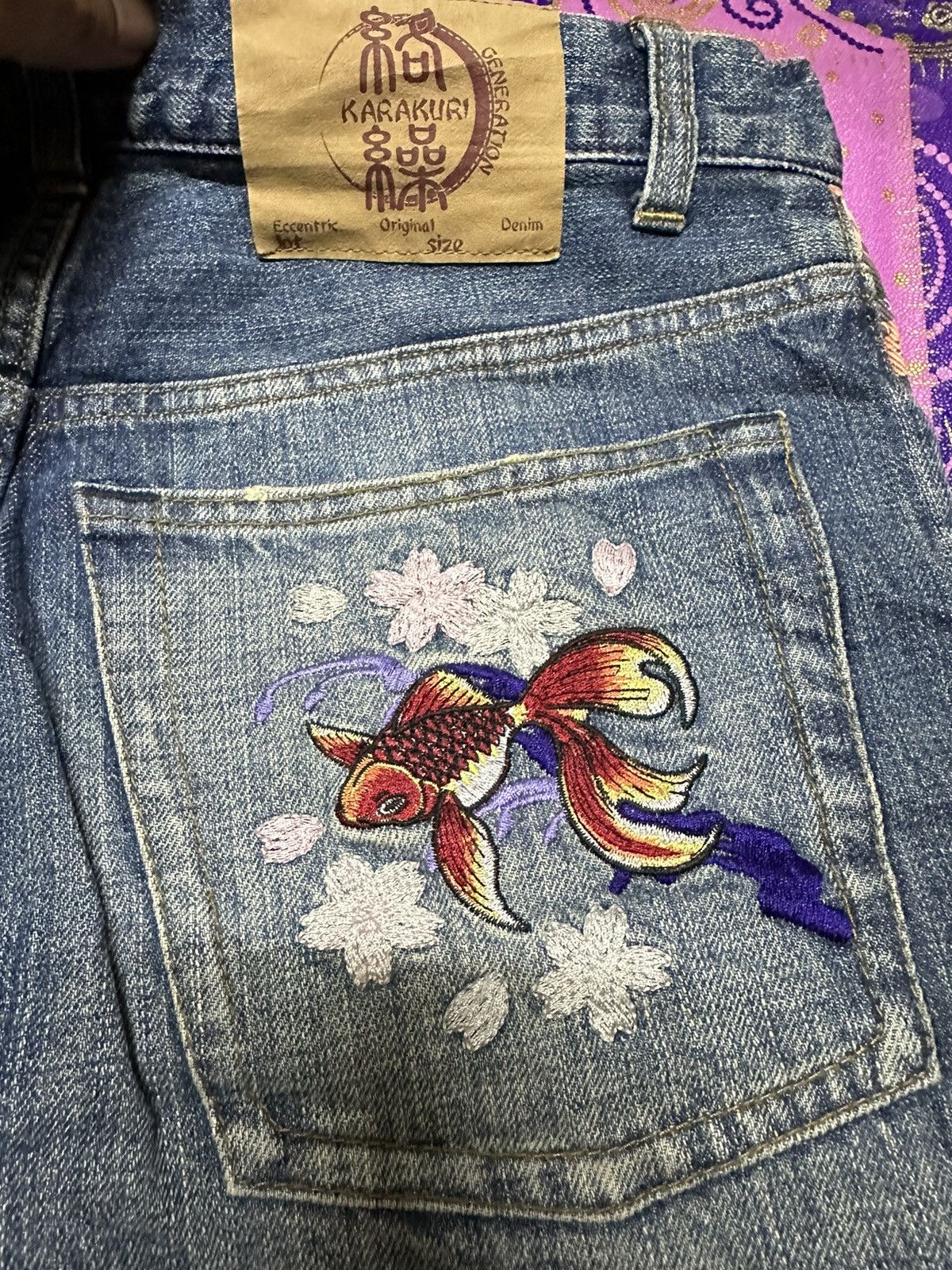 Japanese Brand Karakuri denim embroidery denim Size US 31 - 4 Thumbnail