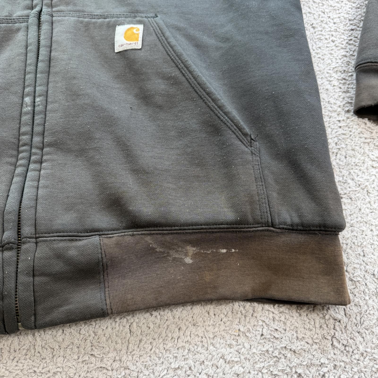 Carhartt Carhartt Sherpa Lined Zip Hoodie Brown Faded Work Jacket L Size US L / EU 52-54 / 3 - 6 Thumbnail