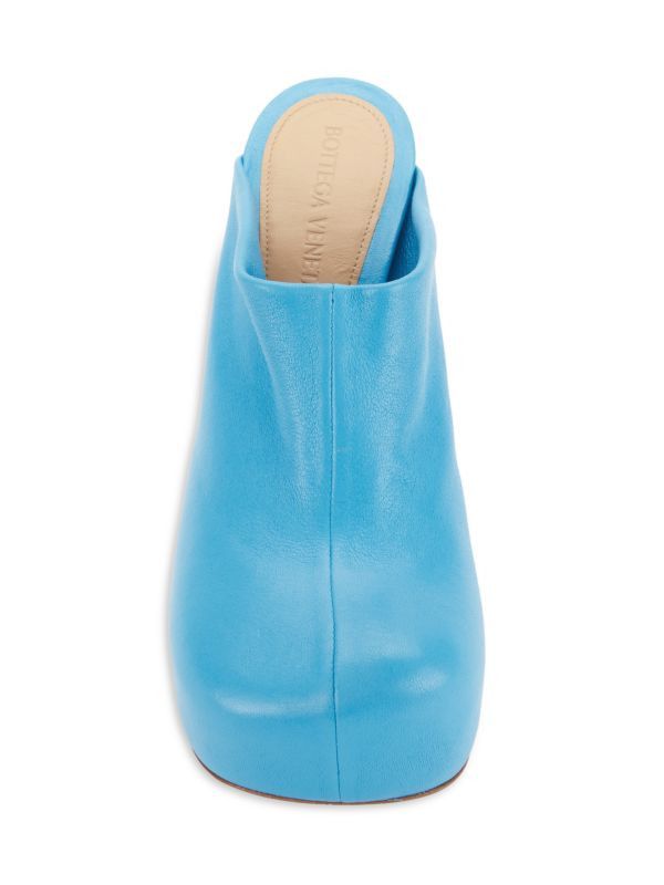 Bottega Veneta o1y0725 Spool Heel Mules in Azure Size US 9.5 / IT 39.5 - 5 Thumbnail