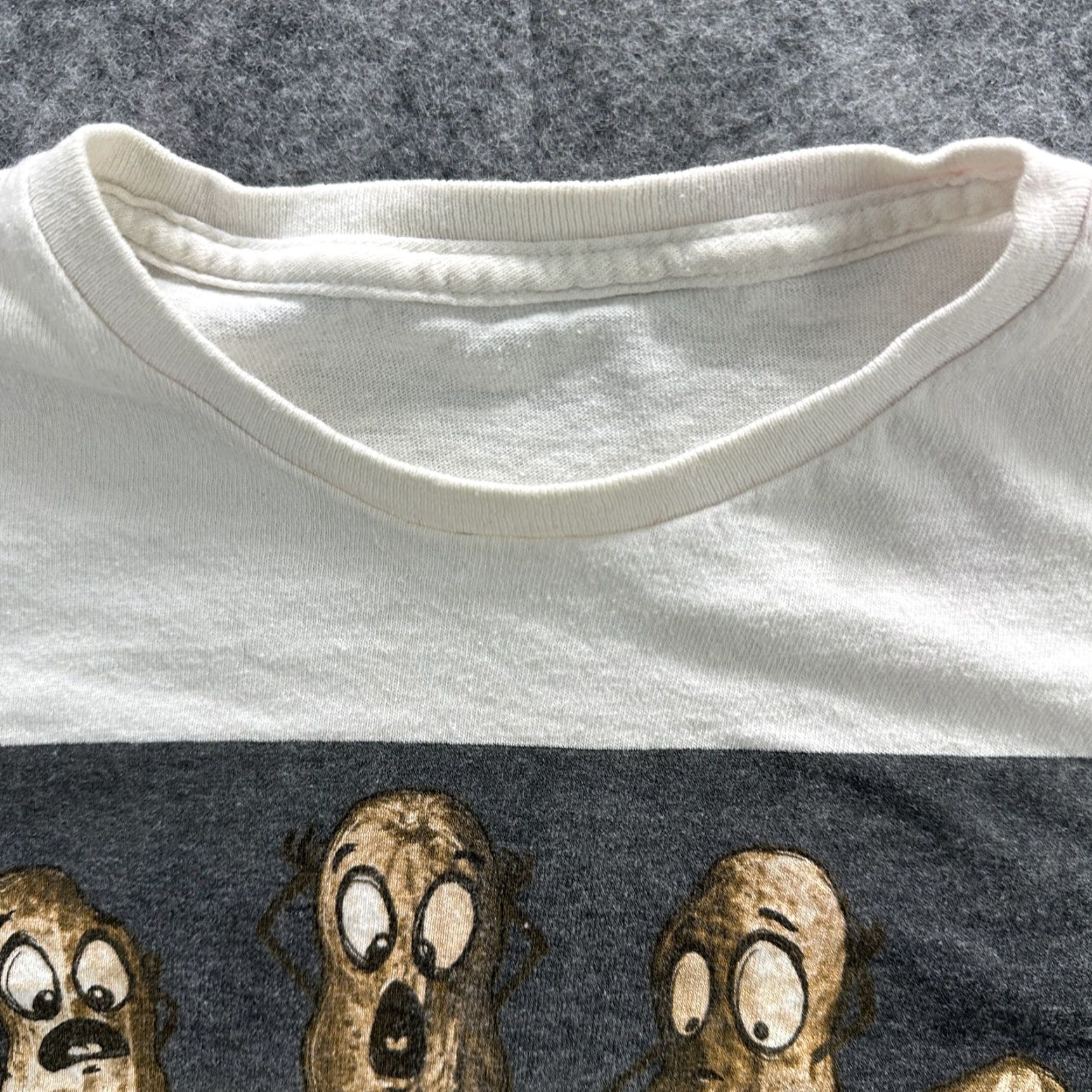 Peanuts Funny Peanut Butter Shirt Large White Cartoon Graphic Tee Food Peanuts Jar Mens Size US L / EU 52-54 / 3 - 5 Thumbnail