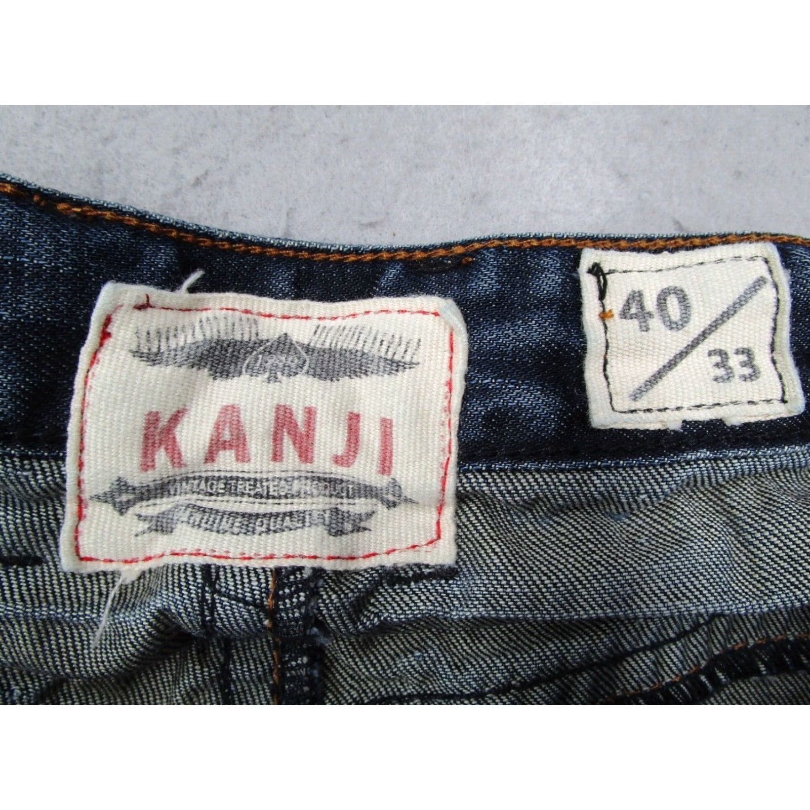 Vintage VINTAGE Kanji Jeans Men's 40 Blue Straight Fit 5-Pocket Denim Distressed Retro Y2K Size US 40 / EU 56 - 3 Thumbnail