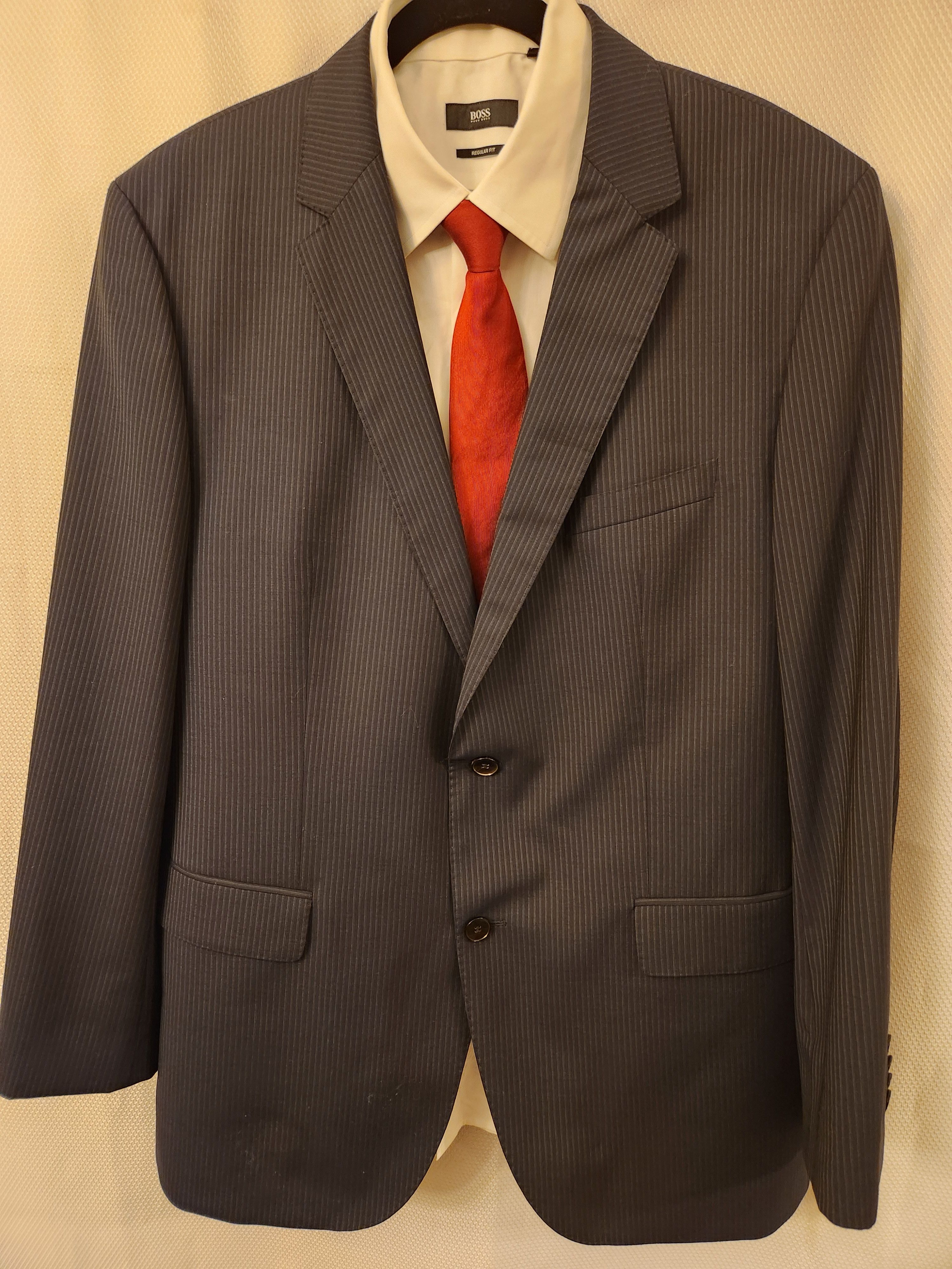 Hugo Boss NWOT The James5/Sharp7 Blue Pinstripe Suit Size 44R - 2 Thumbnail