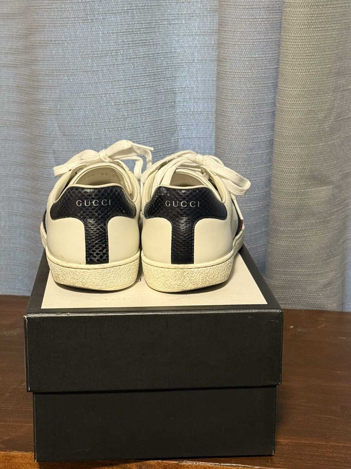 Gucci Gucci Ace Leather Sneaker - White Size US 10 / EU 43 - 3 Thumbnail