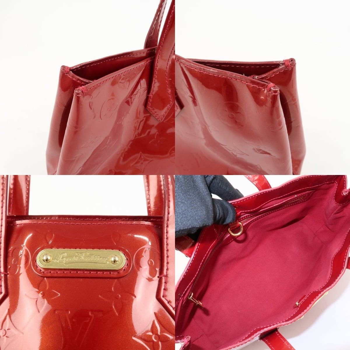 Louis Vuitton Louis Vuitton Monogram Vernis Wilshire PM Tote Red Size ONE SIZE - 6 Thumbnail