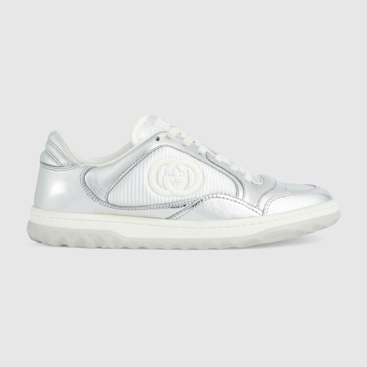 Gucci o1s1wg110225 Women's MAC80 Sneakers in Metallic Silver Size US 7 / IT 37 - 1 Thumbnail