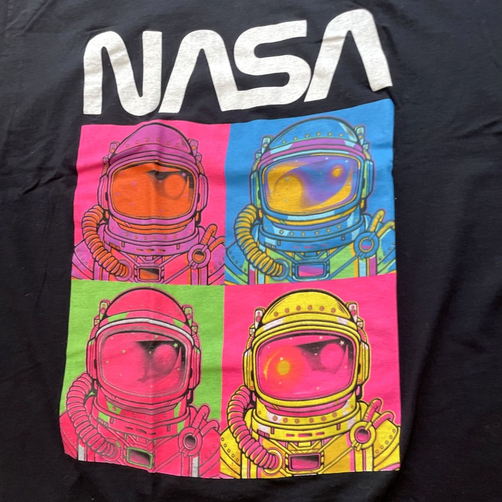 NASA HYPER SPACE NASA Shirt Men 2XL Black Neon Pink Astronaut Color Rave Graphic XXL Size US XXL / EU 58 / 5 - 5 Thumbnail
