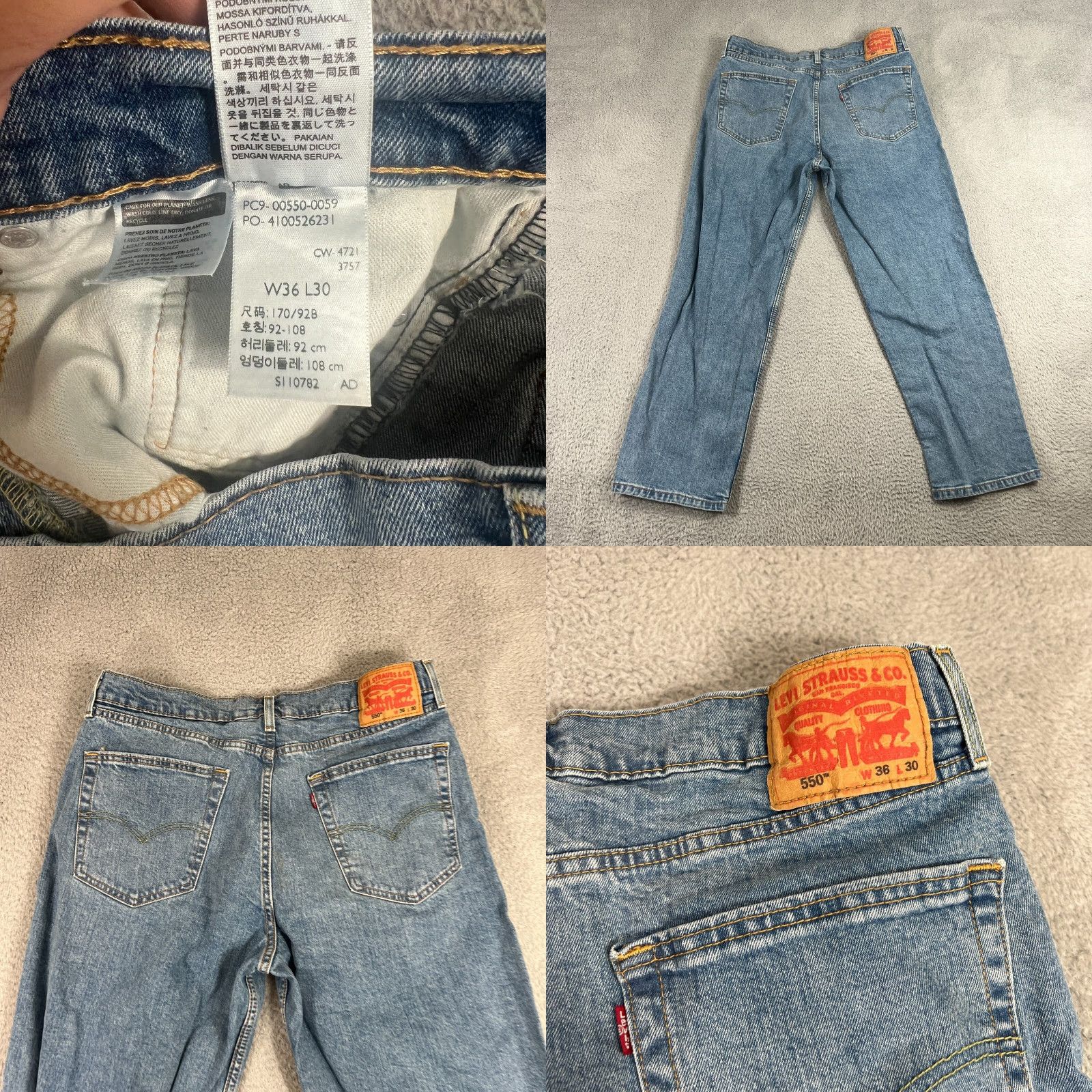 Vintage Levi's 550 Jeans Mens 36x30 Blue Relaxed Fit Tapered 90s Grunge Size US 36 / EU 52 - 8 Thumbnail