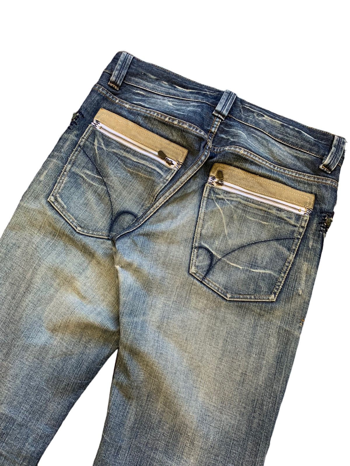 If Six Was Nine × Japanese Brand Back Number Mud Wash Bush Distressed Jeans (AB15) Size US 33 - 11 Thumbnail