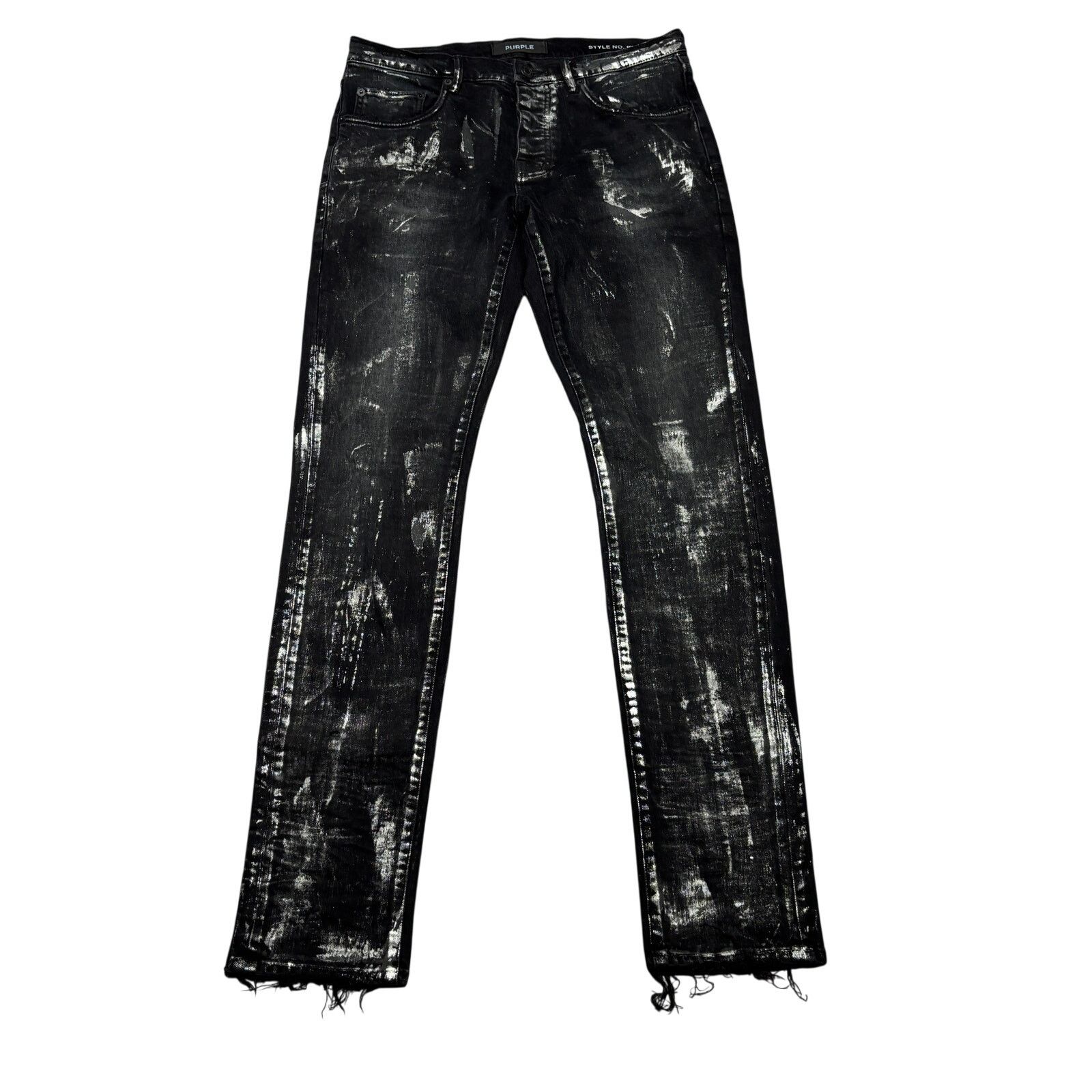 Purple Purple Brand P001 Low Rise Skinny Jeans 32x33 Black Silver Size US 32 / EU 48 - 1 Thumbnail