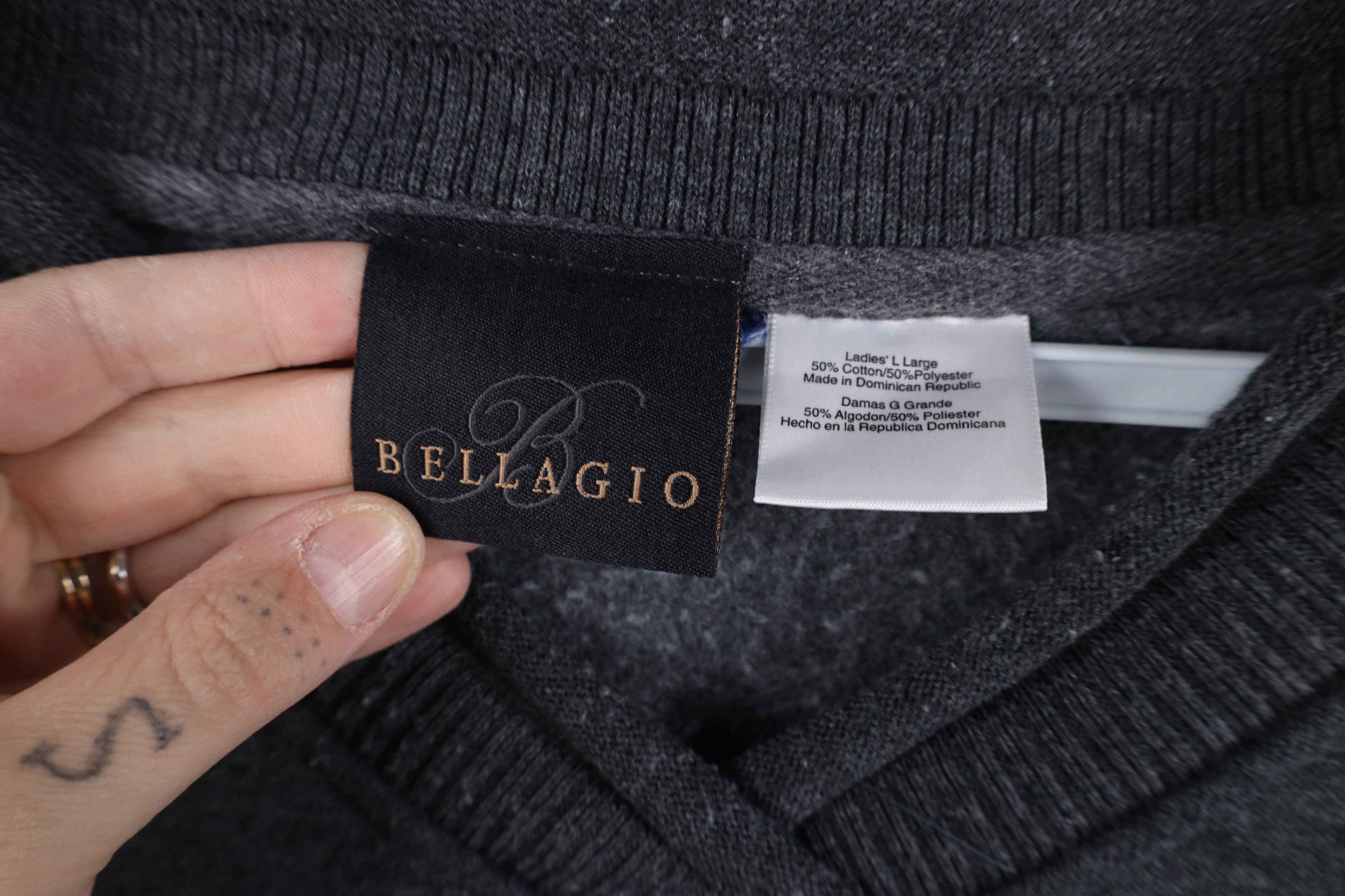 Vintage Vintage 90s Bellagio Las Vegas Marled Sweatshirt Size L / US 10 / IT 46 - 9 Thumbnail