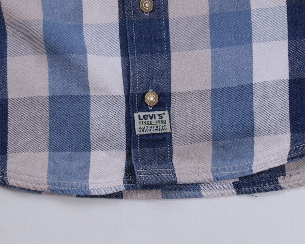 Levi's × Vintage LEVIS Vintage Authentic Plaid Metal Button Silver Tab Shirt Size US L / EU 52-54 / 3 - 11 Thumbnail