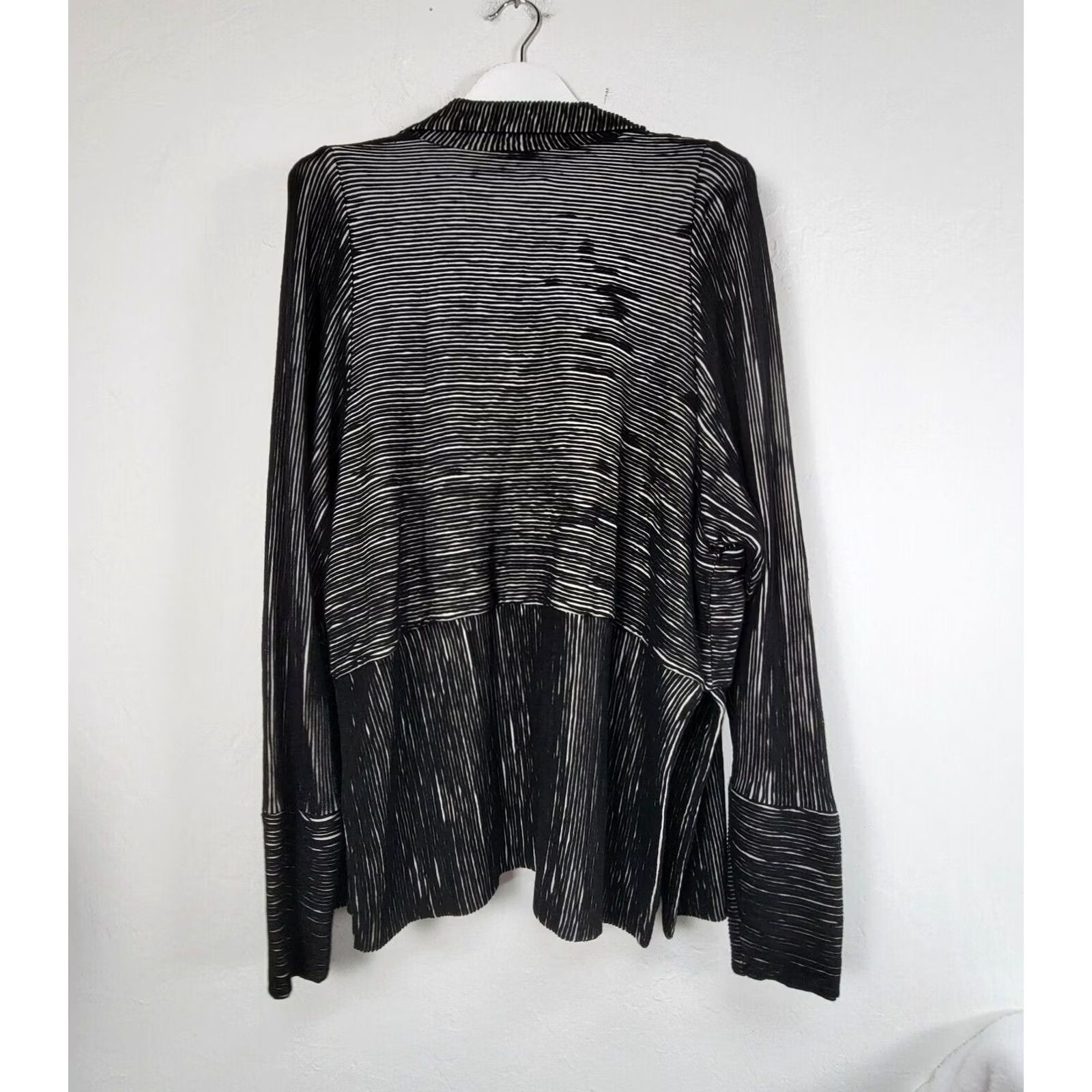 Vintage Cynthia Ashby Black & White Striped Open Front Drape Cardigan Jacket Small Womens Size S / US 4 / IT 40 - 2 Thumbnail