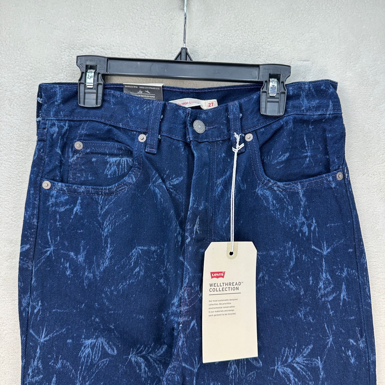 Levi's LEVI'S WELLTHREAD WOMEN'S 27X31 70S HIGH STRAIGHT JEANS DARK Size 27" / US 4 / IT 40 - 2 Thumbnail
