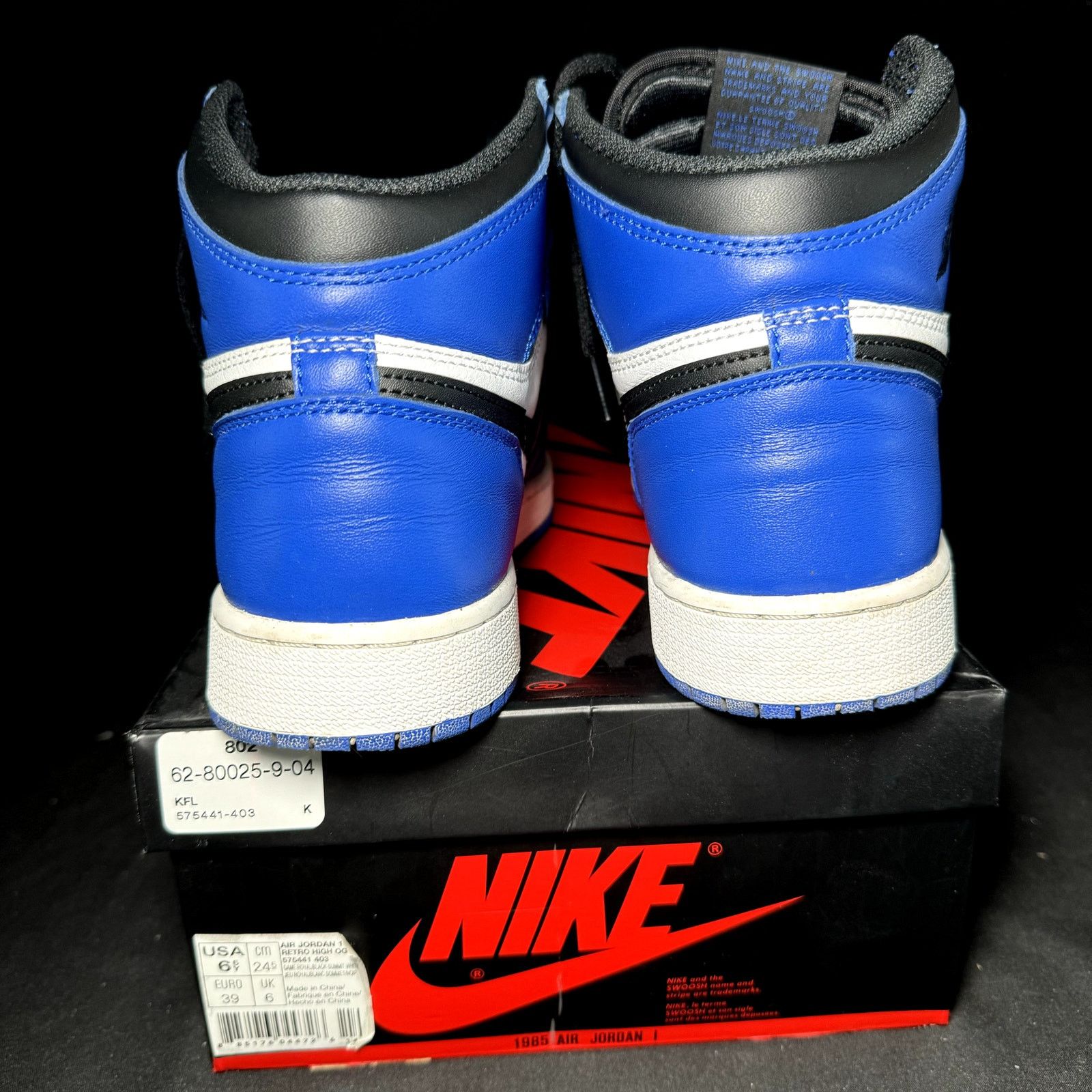 Jordan Brand × Nike Size 6.5 Air Jordan 1 Retro High OG BG Game Royal 2018 Shoes Size US 6.5 / EU 39-40 - 5 Thumbnail