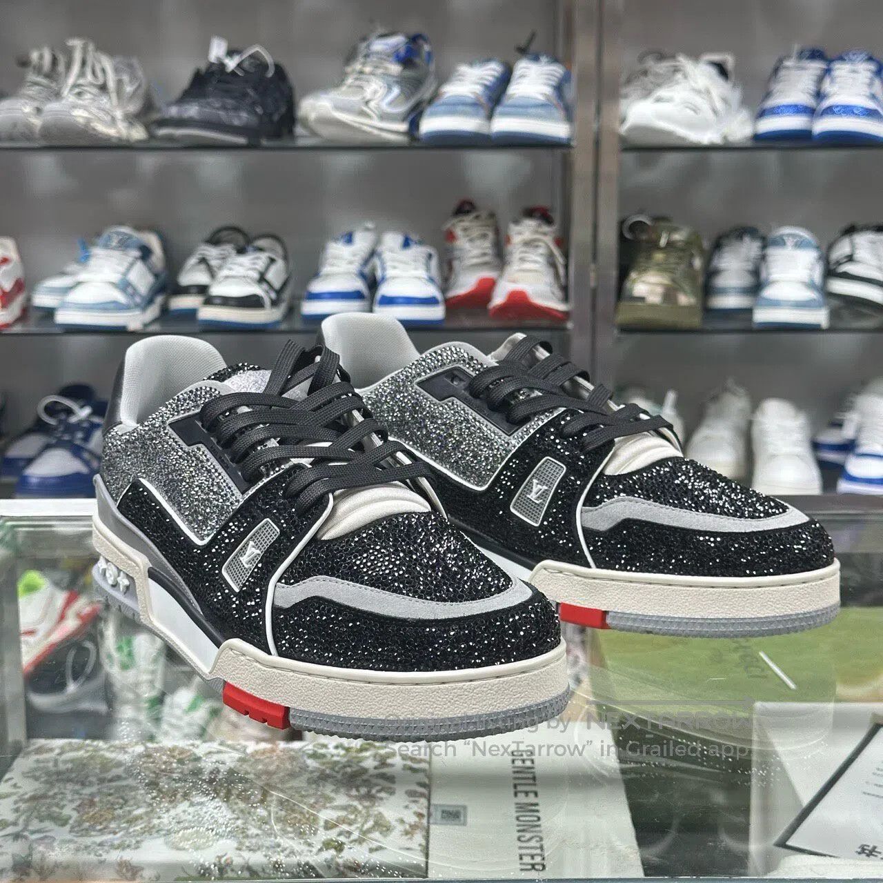 Louis Vuitton Louis Vuitton TRAINER Full Diamond Black Cement shoes Size US 11.5 / EU 44-45 - 1 Thumbnail