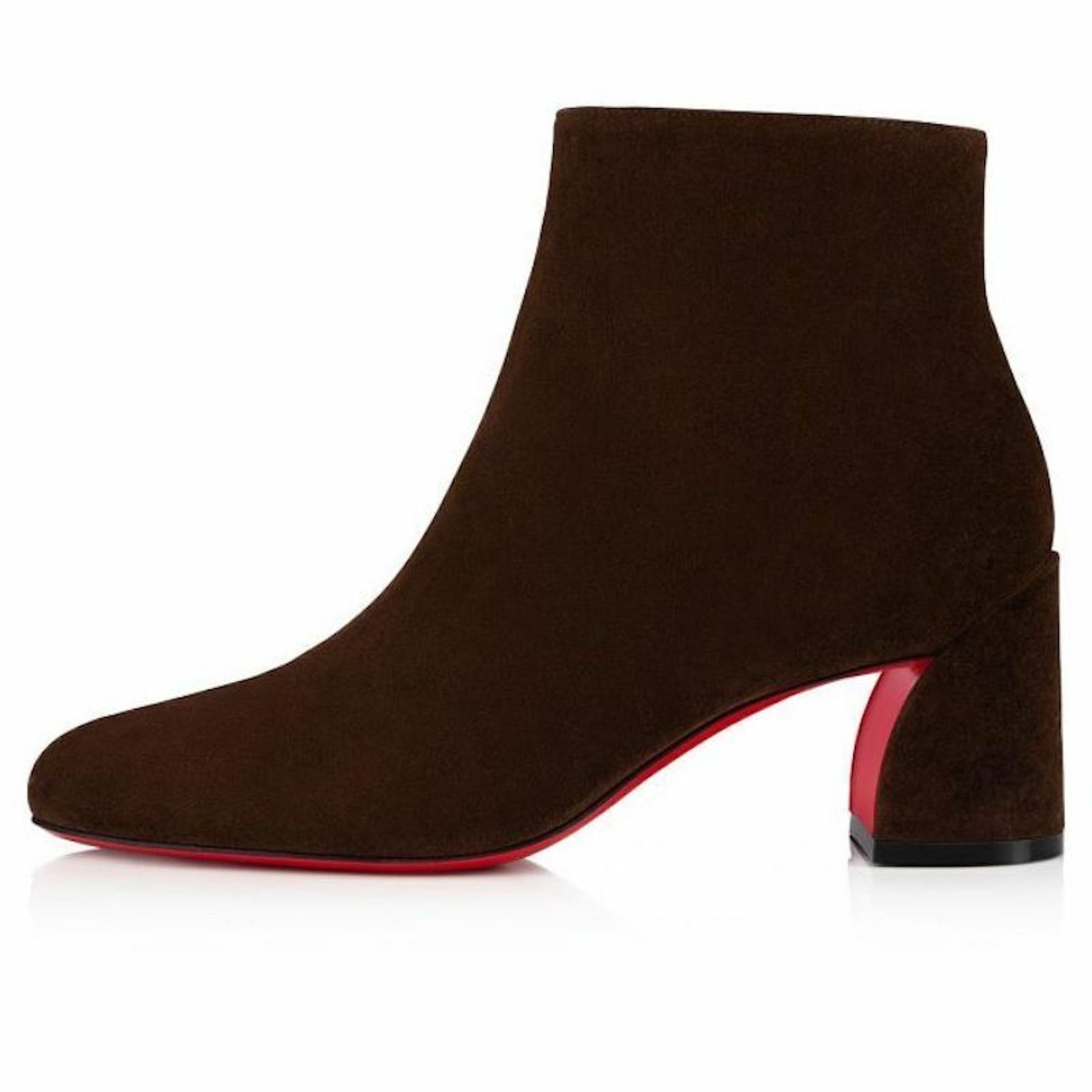 Christian Louboutin Christian Louboutin Turela 55 Arabica Brown Suede Ankle Size US 7.5 / IT 37.5 - 3 Thumbnail