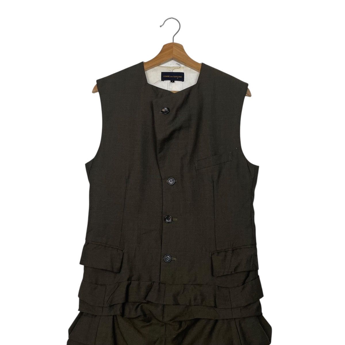 Comme des Garcons Comme Des Garcons AD1994 Sleeveless Frill Hem Wool Dress Size S / US 4 / IT 40 - 13 Thumbnail
