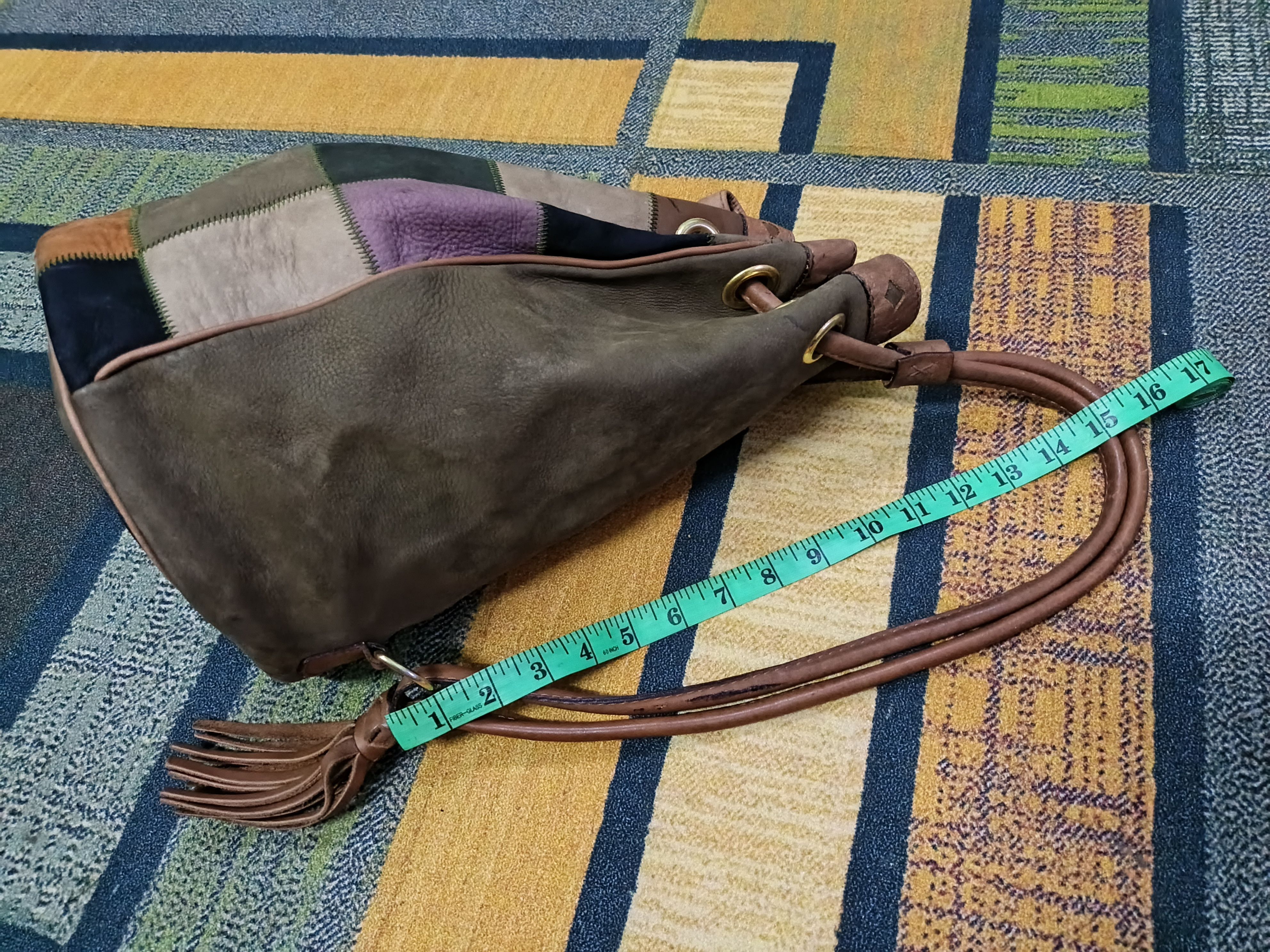 Vintage 🔥FINAL DROP🔥Tre Amore Leather Patchwork Western Bucket Bag Size ONE SIZE - 12 Thumbnail