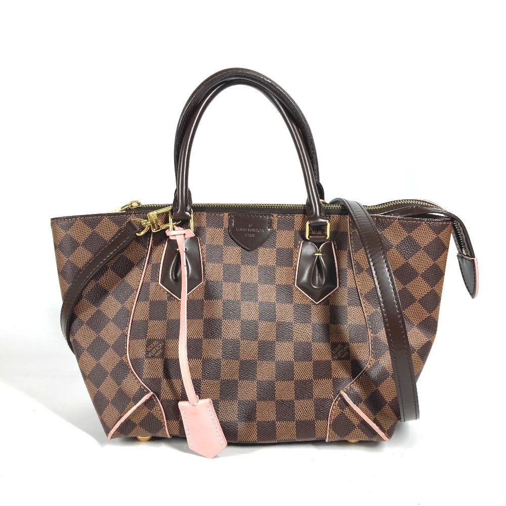 Louis Vuitton N41554 Damier Caissa Pm 2 Way Bag Shoulder Diagonal Hanging (E.g. Of A Rocket) Shawl Handbag Canvas Women Rosebay Balerine Brown×Pink
